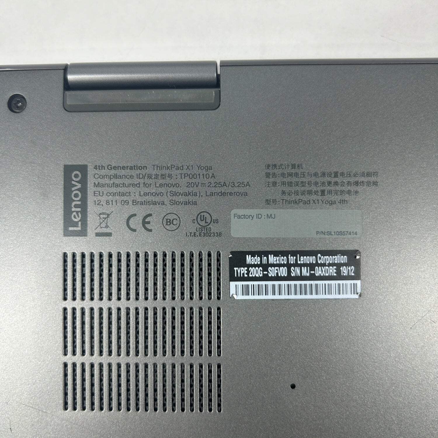 Lenovo ThinkPad X1 Yoga Gen 4 14″ i7-8665U 1.9GHz 16GB RAM 1TB SSD