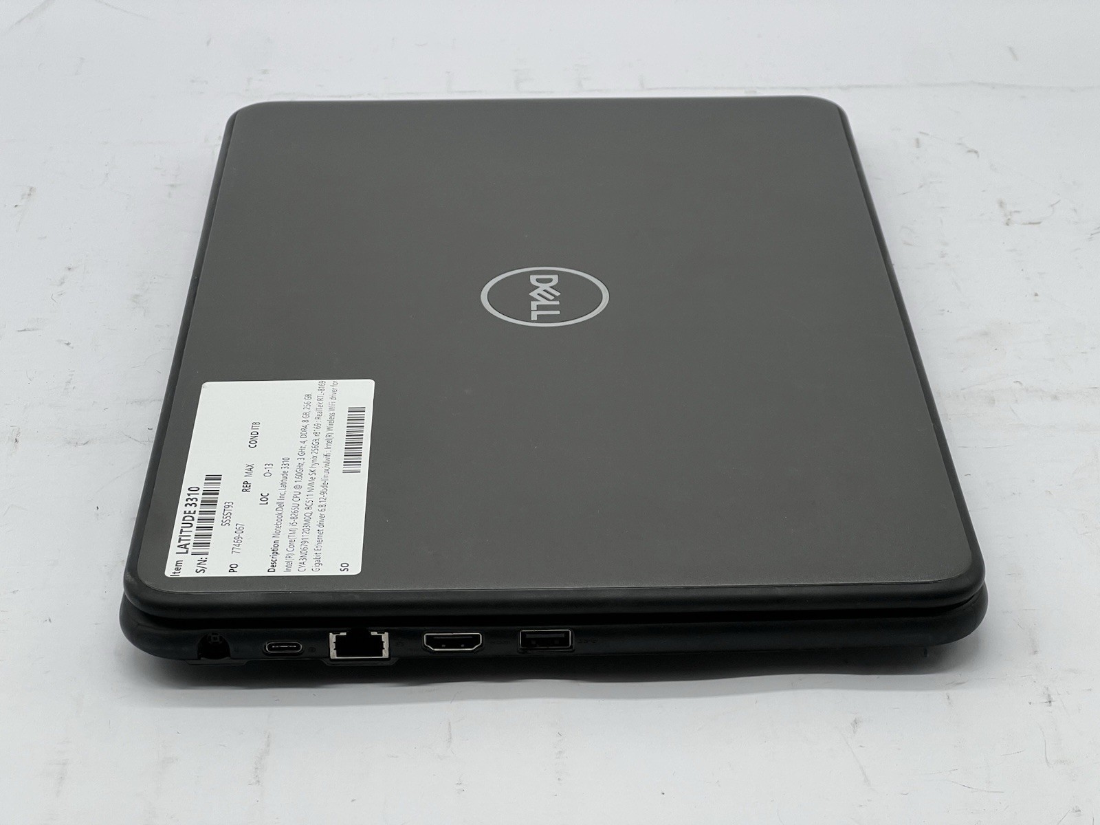 Dell Latitude 3310, i5-8265U CPU, @ 1.60GHz, 8GB RAM, 256GB NVMe-No OS/Adapter