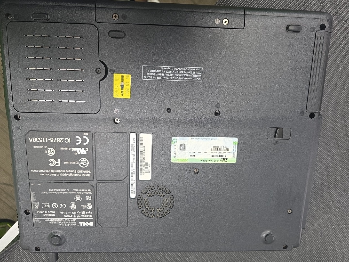 DELL INSPIRON 1000 – BOOTS TO BIOS – INTEL CELERON 2.2MHZ – 256MB RAM – READ -BB