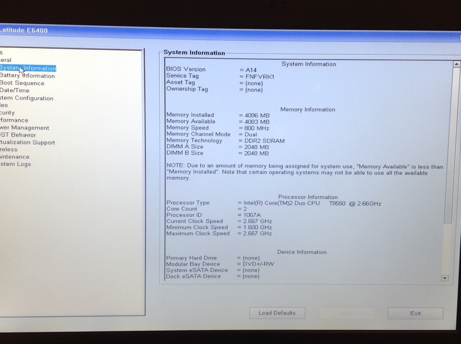 Dell Latitude E6400 14″ Laptop Core 2 Duo T9550 2.66GHz 4GB RAM FREE SHIP