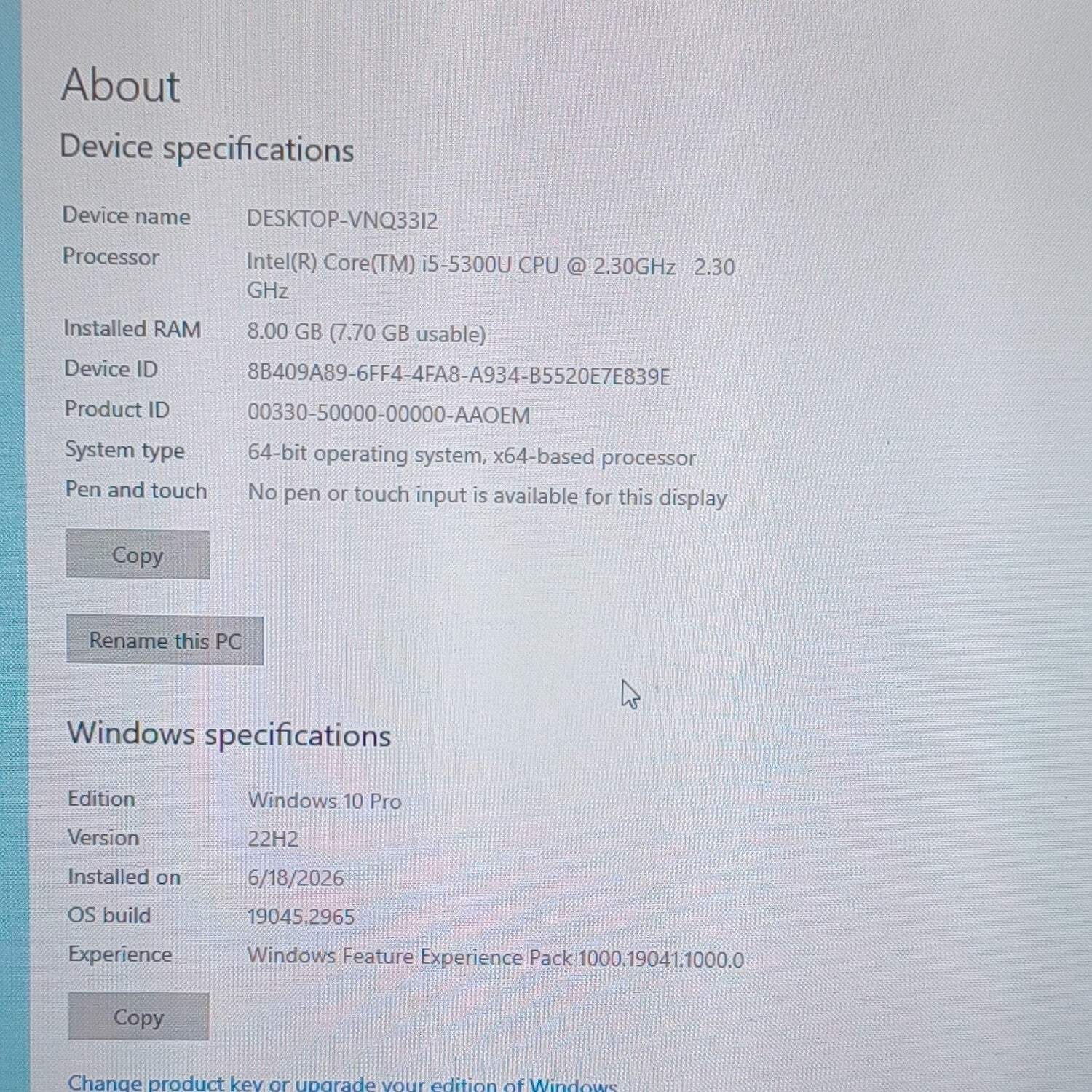 Broken Lenovo Thinkpad x250 TP00048A 12.5″ i5-5300u 2.3GHz 8GB RAM Read