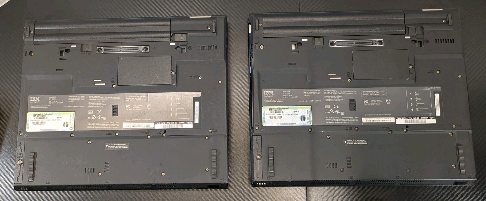 (2) IBM ThinkPad T41 Vintage Laptops XP 768 MB RAM 40GB IBM Era Excellent, READ