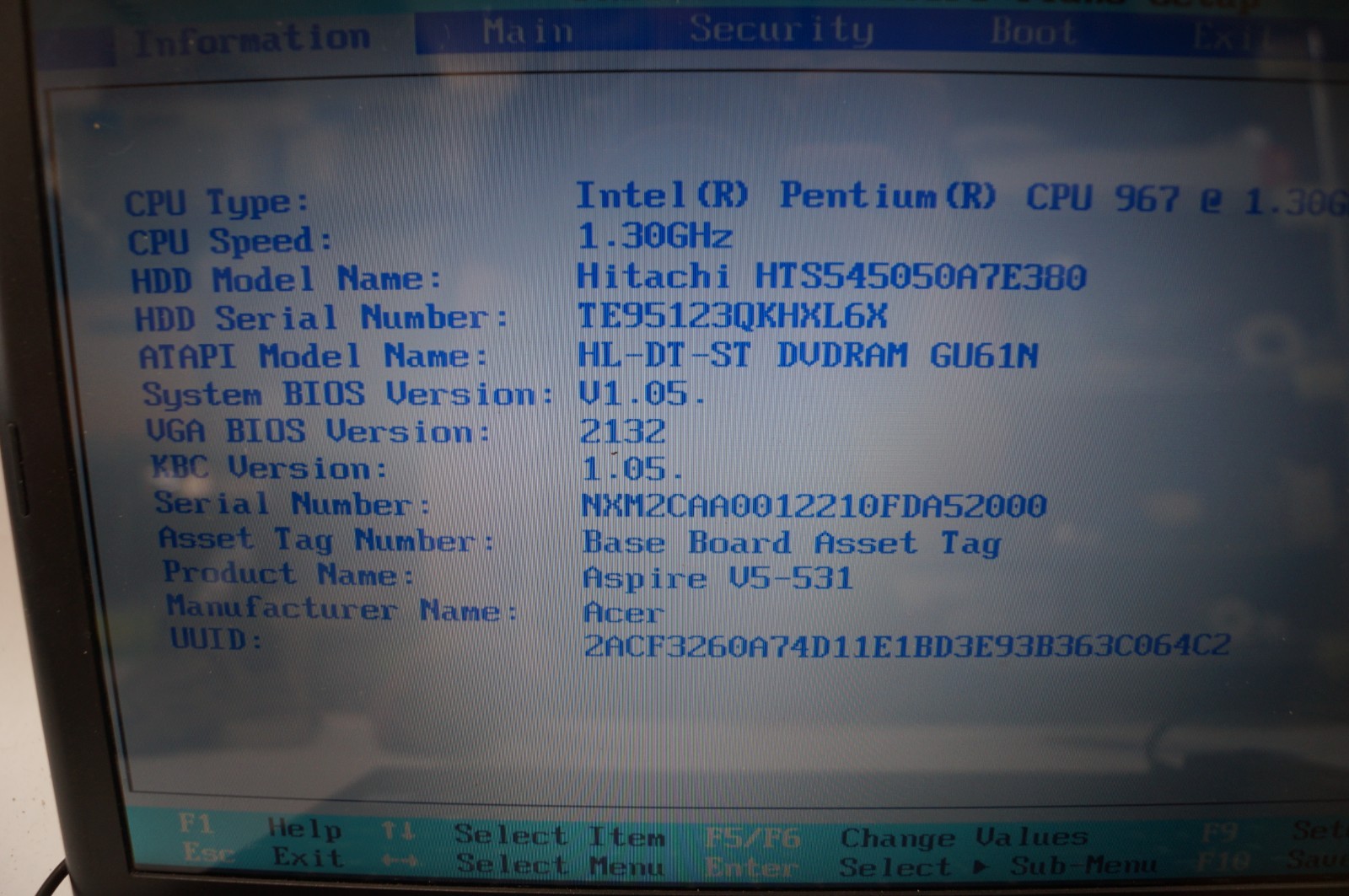 ACER V5-531 MS2361 Aspire Laptop 15.5″ Win7 1.3GHz w Power Cord WORKING PoR D152