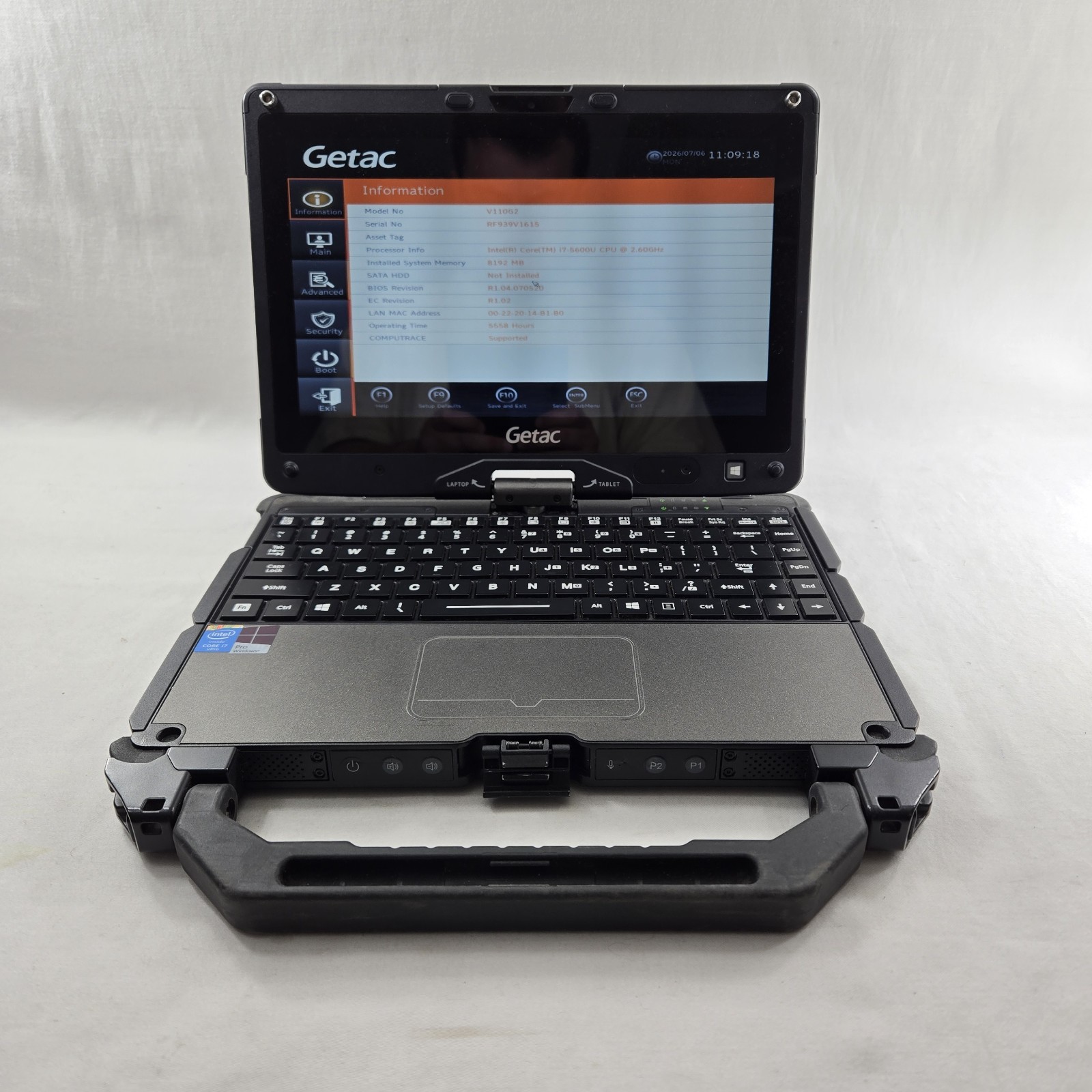 Getac V110 G2 Toughbook Tablet i7-5500U 2.40GHz 8GB Ram NO SSD/OS – Grade B