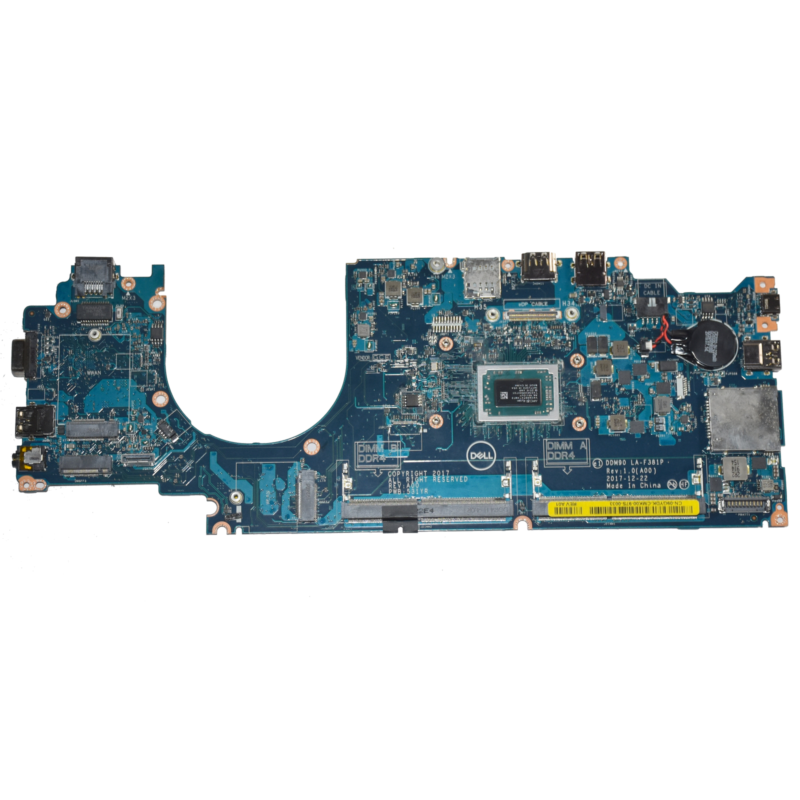 Dell Latitude 5495 Motherboard AMD Ryzen 5 Pro 2500U 2GHz Quad Core 9GYDK