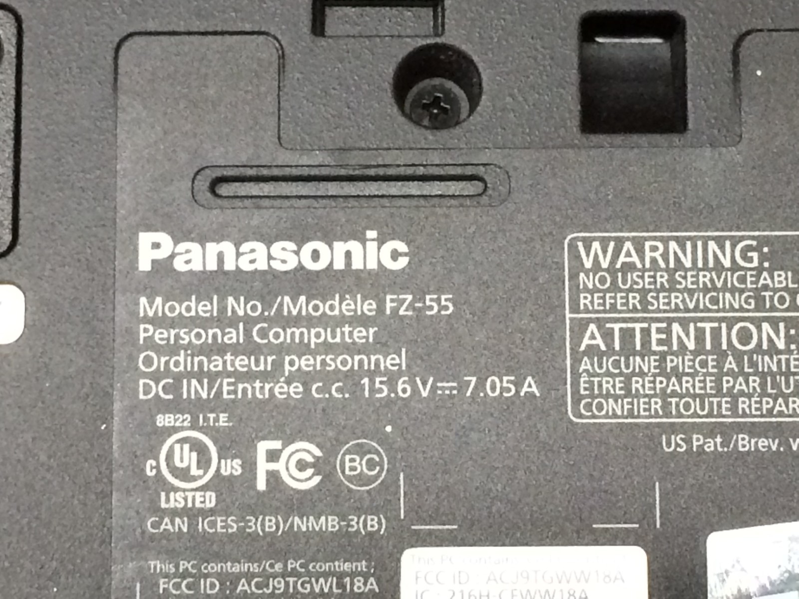 Panasonic ToughBook FZ-55 i5-8365U 1.6GHz 16GB 512GB HDD Windows 11 Parts Only