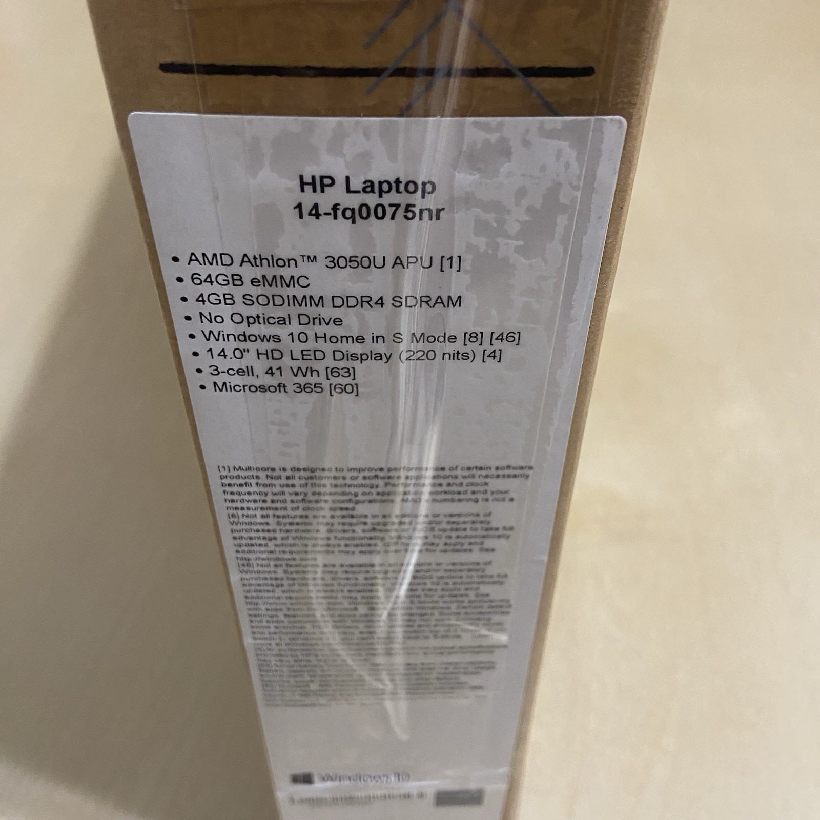 HP Laptop 14” LED Display AMD Athlon 3050U 64Gb 14-fq0075nr in Silver
