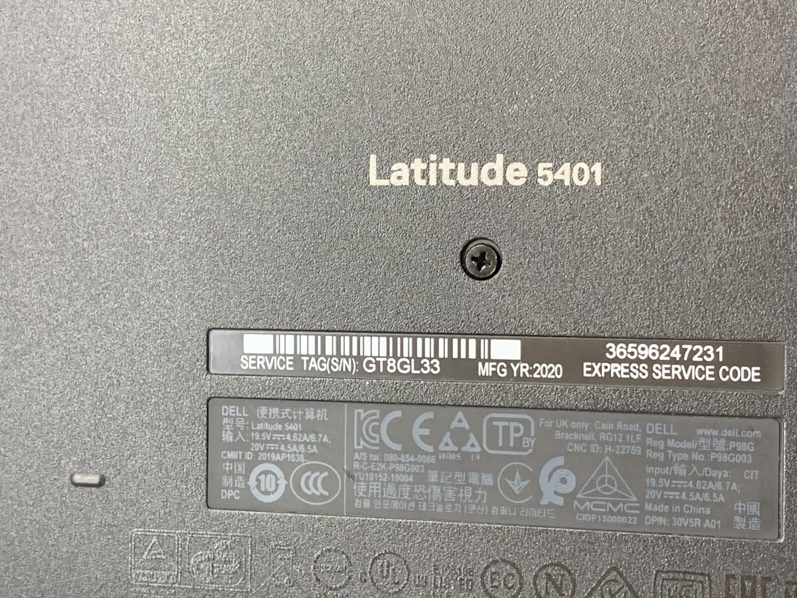 DELL LATITUDE 5401 i5-9300H@ 2.40GHz 16GB RAM 256GB SSD W11P W/CHARGER *READ