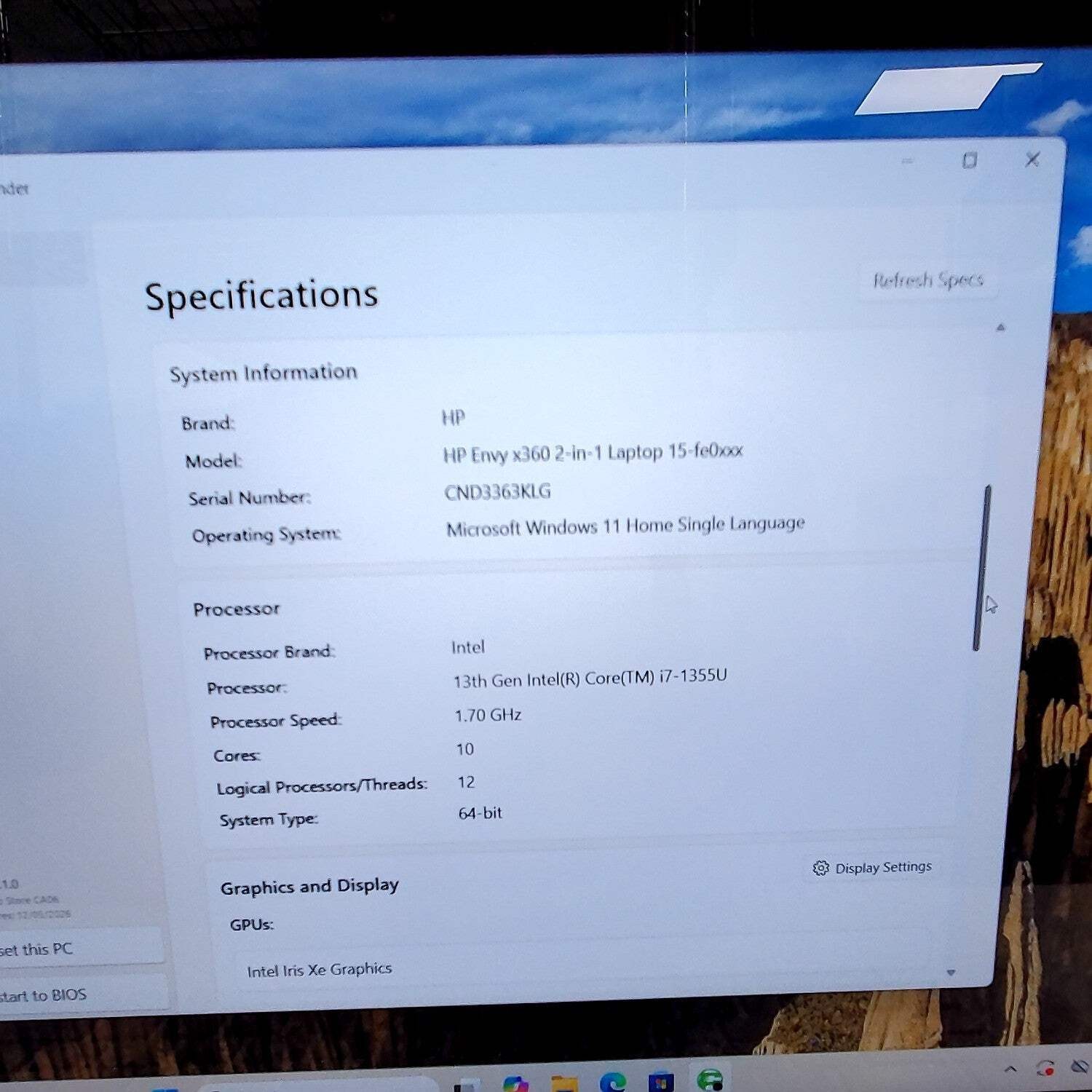 HP Envy x360 15-FE0053DX 15.6″ i7-1355U 1.7GHz 16GB RAM 512GB SSD