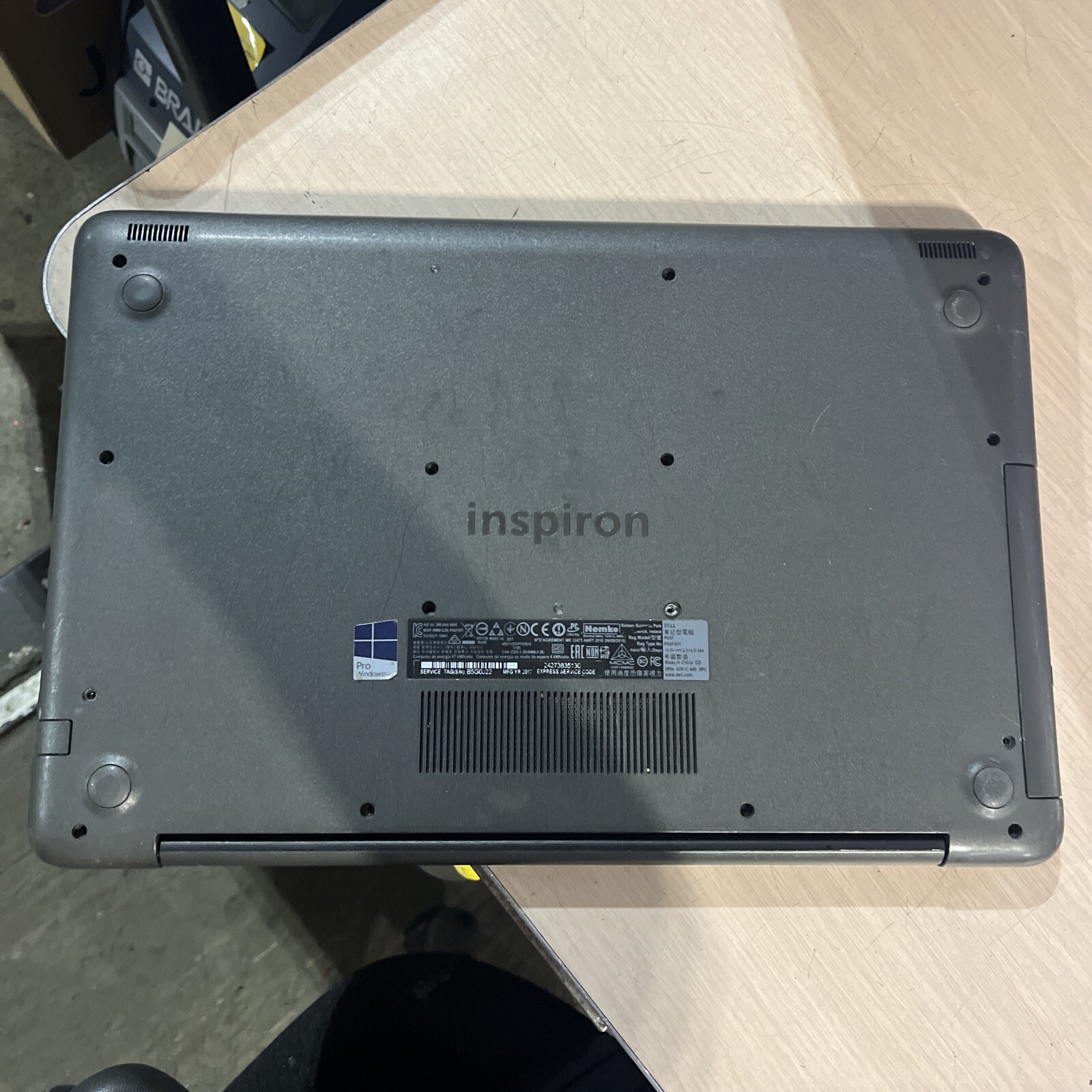 DELL INSPIRON 5567 INTEL CORE I5-7200U 2.50GHZ 8GB RAM NO HD
