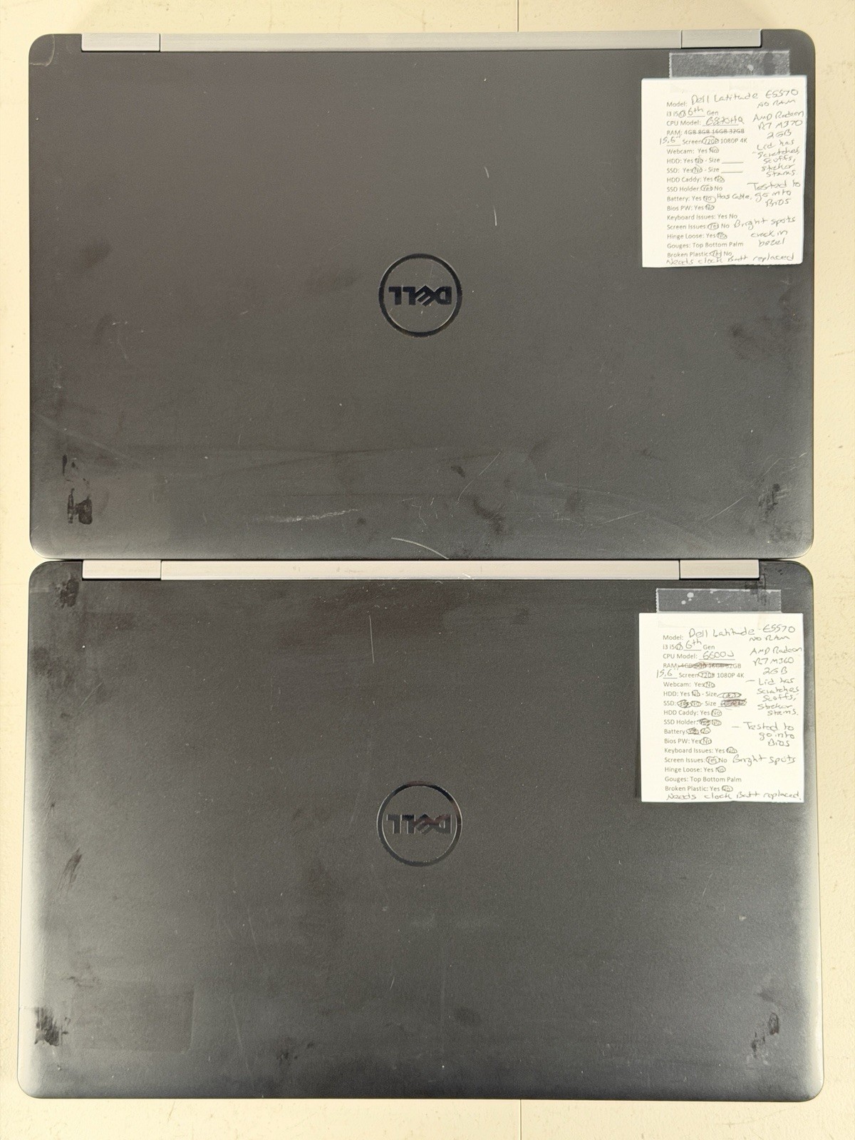 Lot of 6 Dell Latitude E5570 i7 Radeon R7 No RAM/SSD/OS/Charger *READ