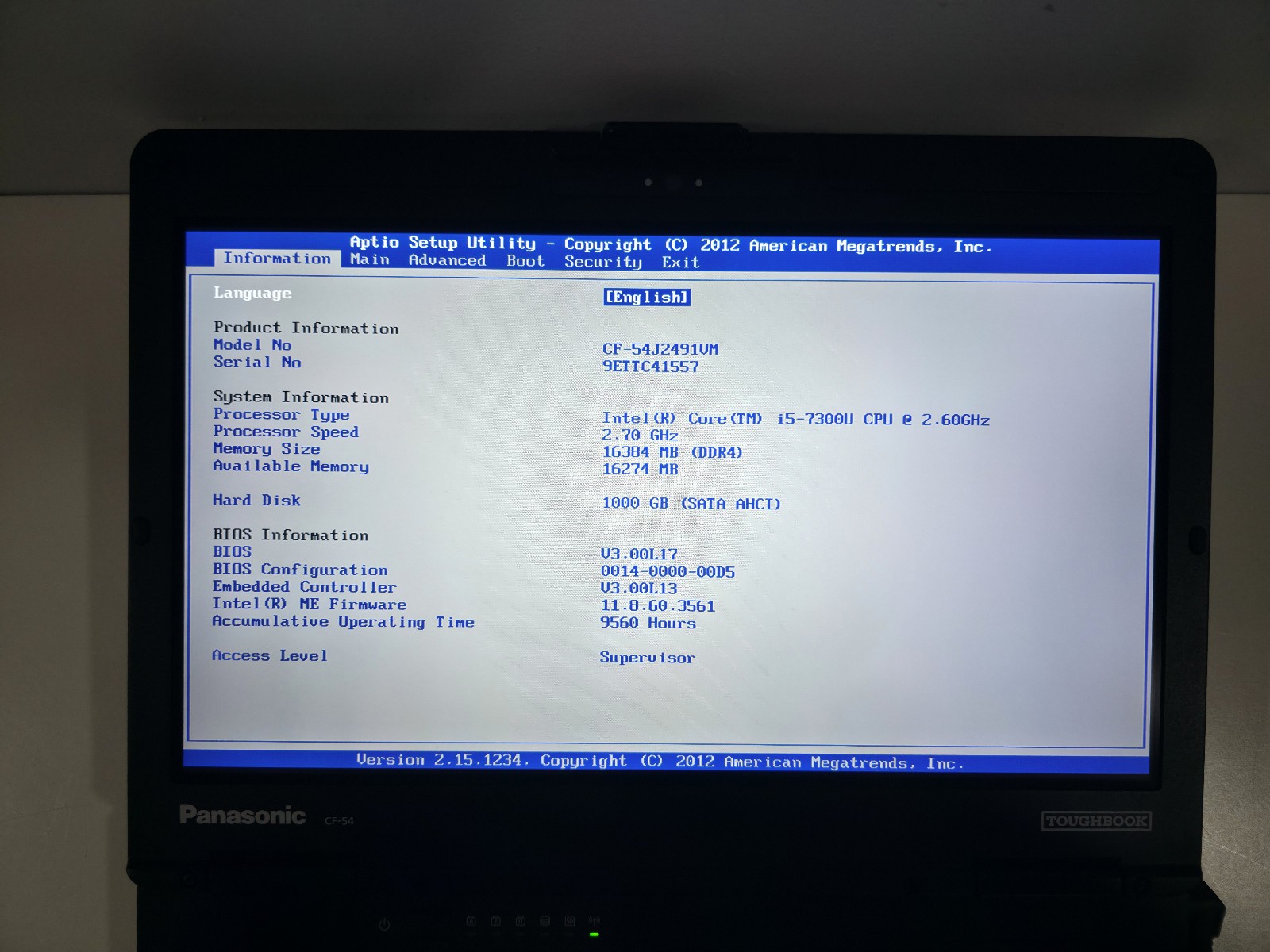 Panasonic CF-54 MK3 i5 7th gen 1TB SSD 16GB 4G LTE GPS Touchscreen W11 10K hour