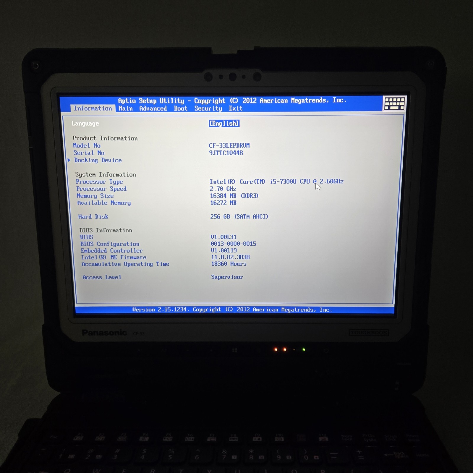 Panasonic Toughbook CF-33 i5-7300U 2.6GHz 256GB SSD 16GB Ram 4G – GPS – Grade B