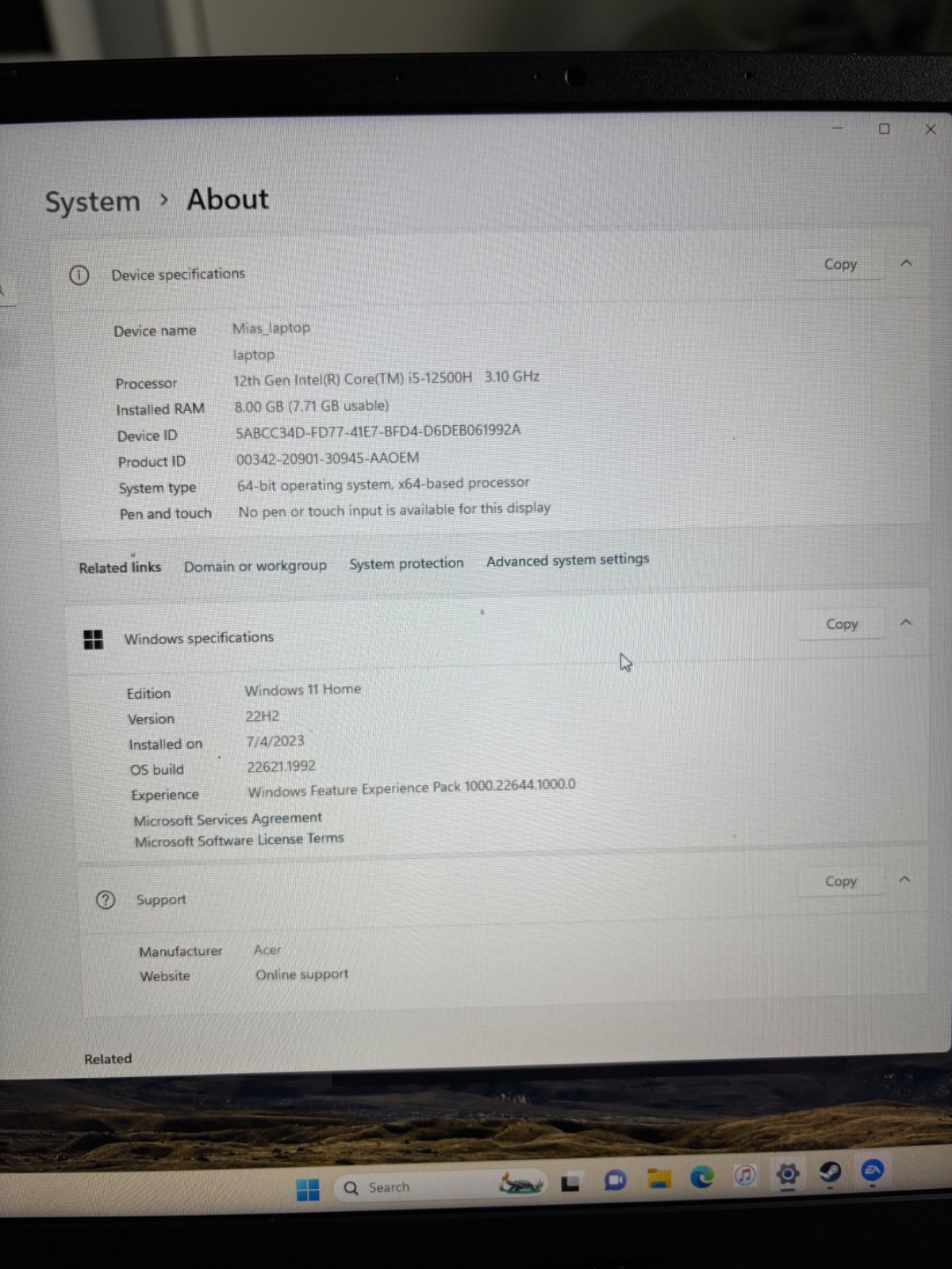 Acer Nitro 5 Gaming laptop (Black 15.6 in screen)