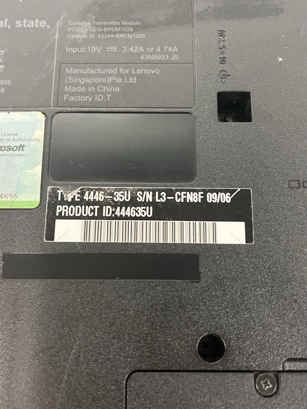 LENOVO 444635U Pentium Dual-Core T4200 2.00GHz 2GB RAM NO HDD NO OS