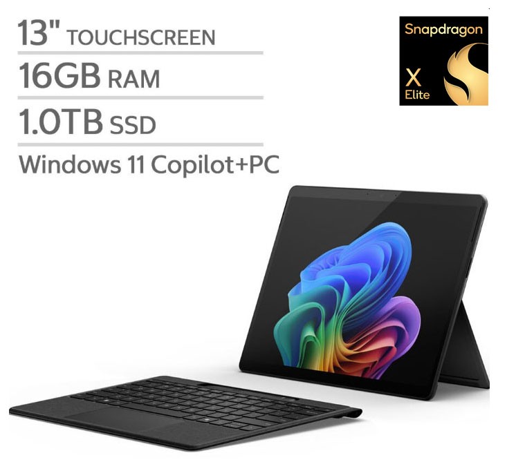 New Microsoft Surface Pro Copilot+ PC 13″ – 11th Gen, Includes Keyboard+ Stylus