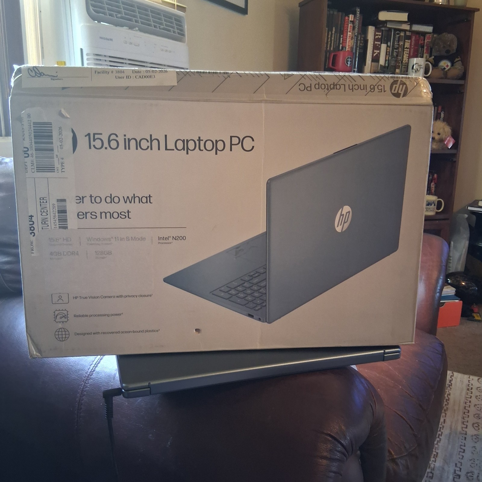 HP 15.6in Laptop Intel N200 4GB RAM 128GB SSD Win 11 S Gray Webcam