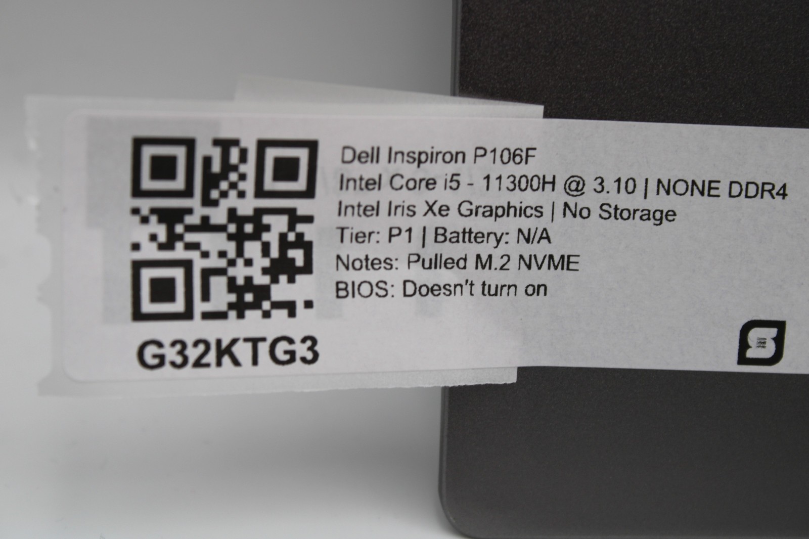 Dell Inspiron 15 5510 i5-11300H @ 3.1 GHz No RAM No SSD No OS No Boot *PARTS