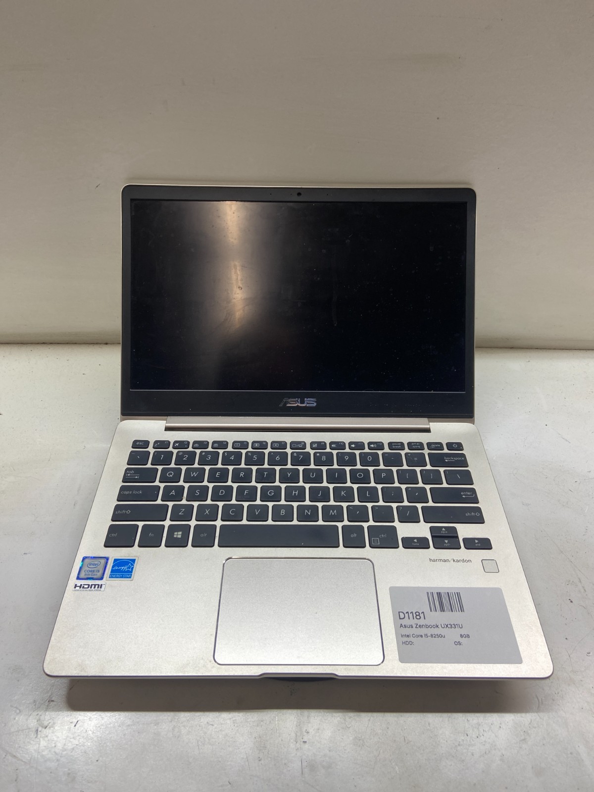 Asus Zenbook UX331U Intel Core i5-8250u 1.6GHz 8GB NO HDD