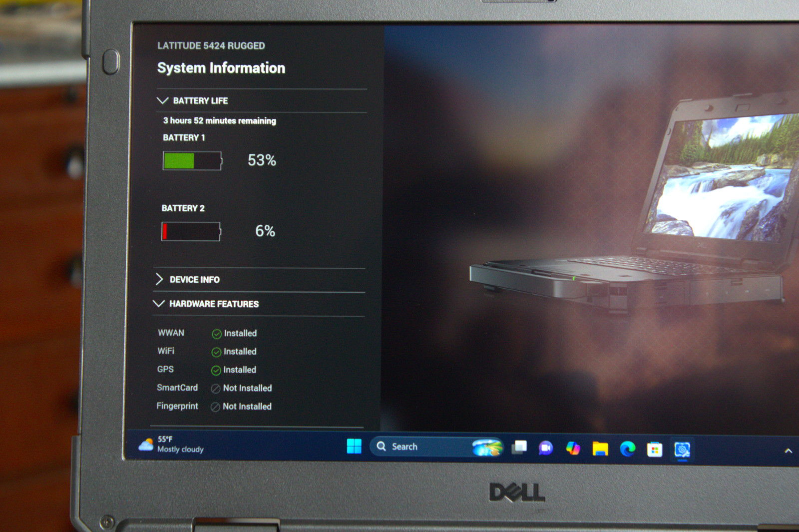 Dell Latitude 5424 Rugged i7-8650U AMD RX540 256GB SSD 32GB RAM Touch 4G 2x Batt