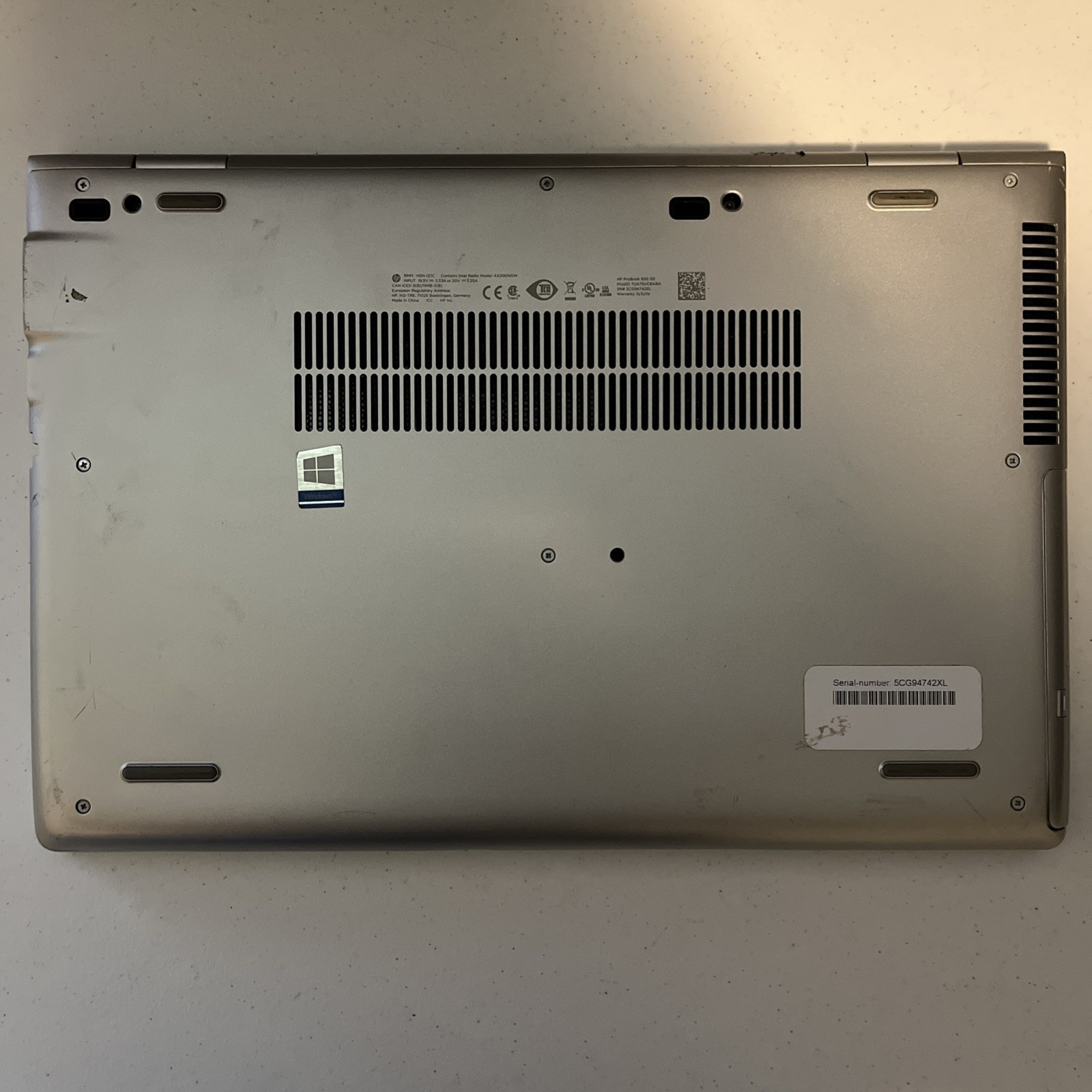HP ProBook 650 G5 15.6″ Intel Core i5-8365U 8GB RAM No Drive No OS