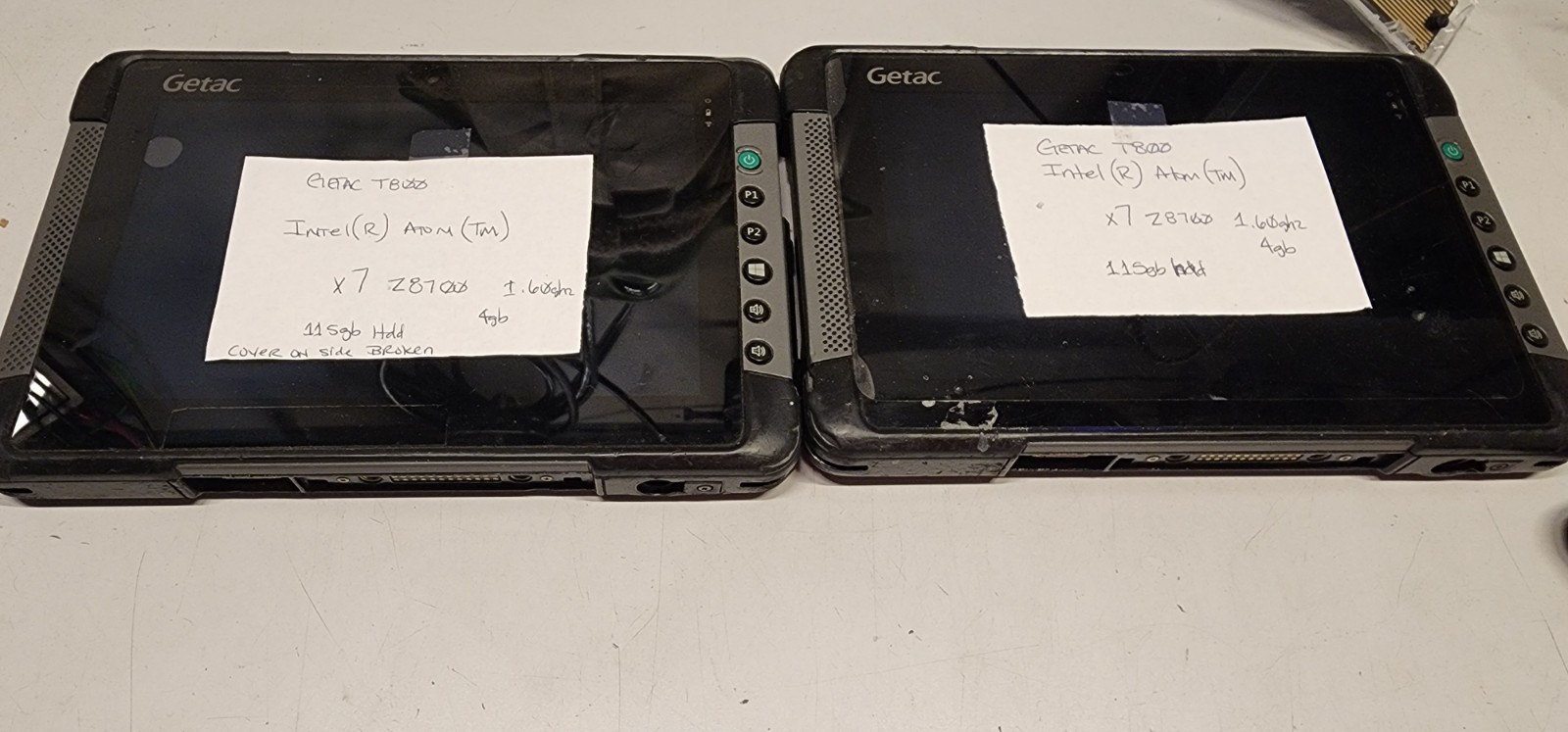 LOT OF 3 Getac T800 LTE Rugged Tablet 8.1″ Atom x7-Z8750 115GB 4GB RAM NO OS