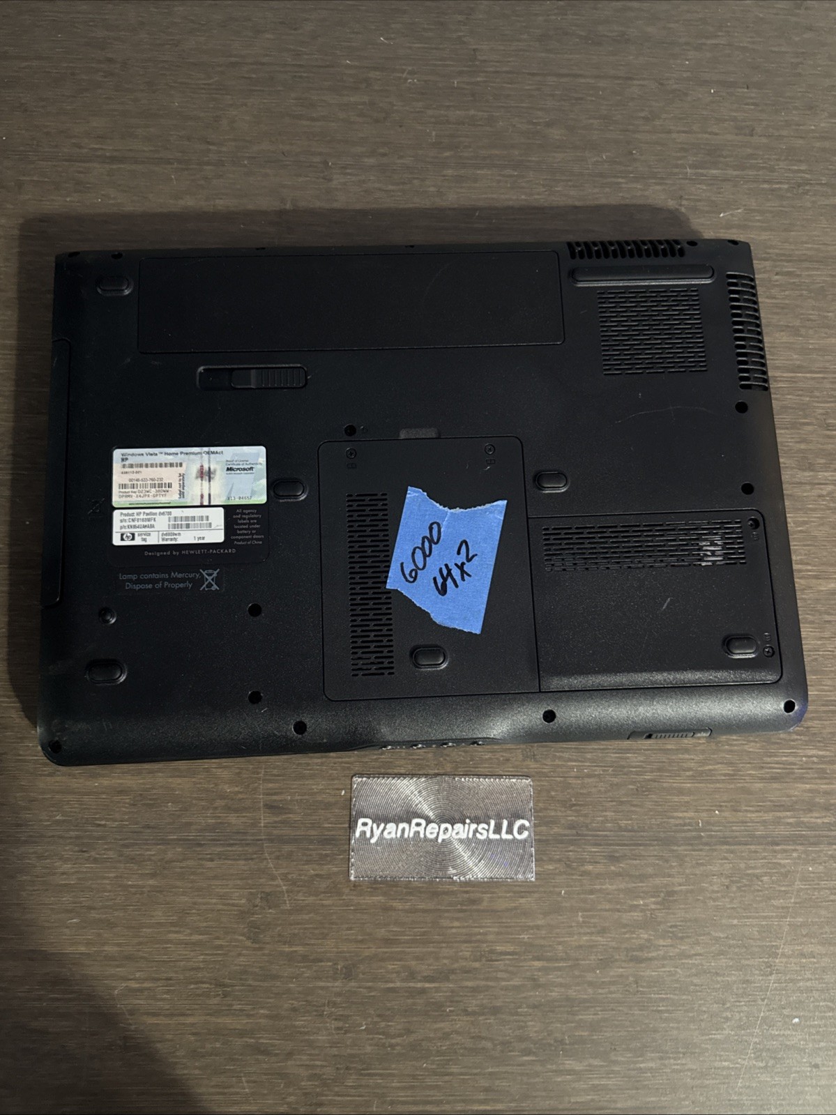 HP PAVILION DV6000 3gb ram NO HDD amd turion 64×2