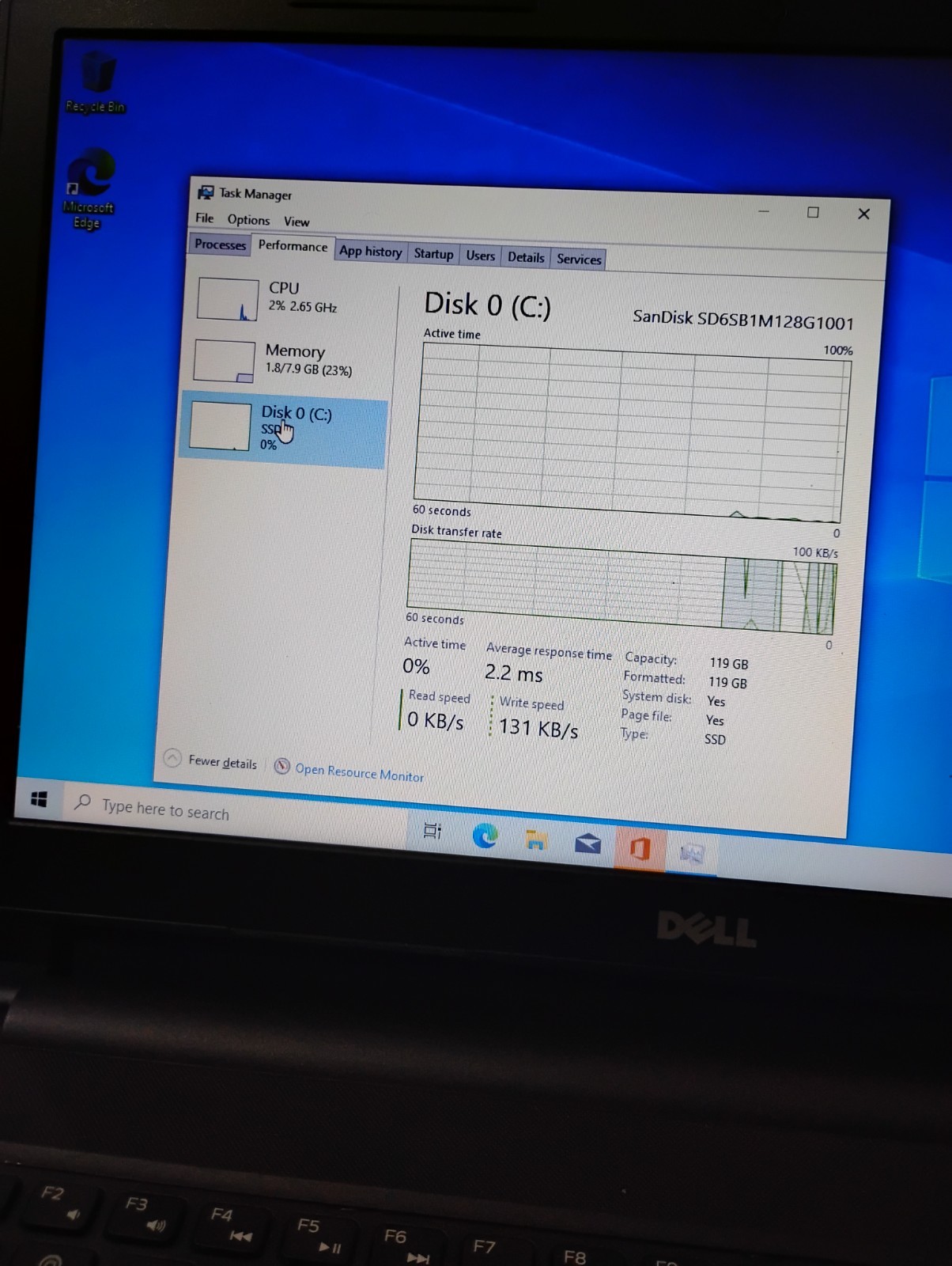 Dell Inspiron 15-3567 Intel Core i5 7200U 8gb Ram 128gb SSD Win10 w/ Charger