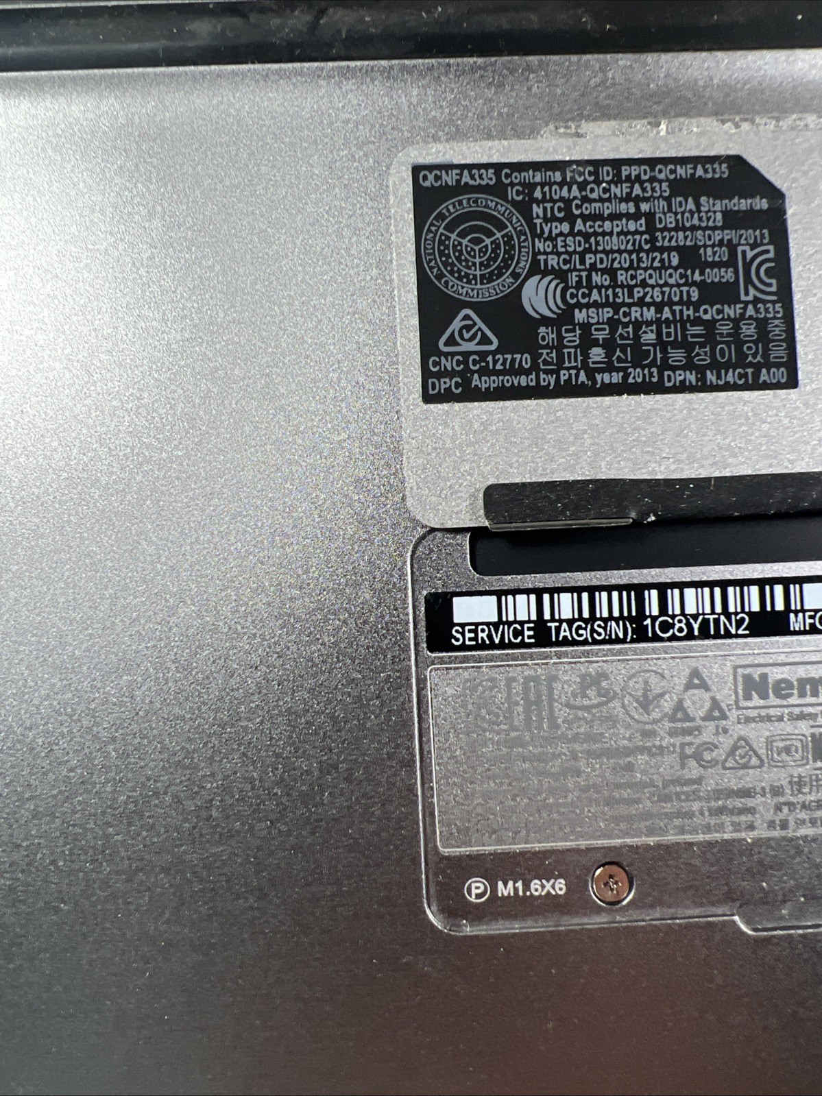 DELL XPS 13 9360 INTEL CORE I5-7300U 2.60GHZ 8GB RAM **NO HD/ NO CADDIE/ NO OS/
