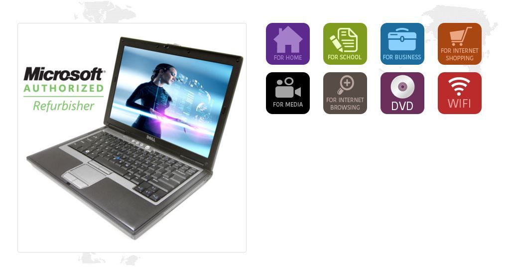 DELL LATiTUDE D630 Laptop 80GB With 4GB RAM- WINDOWS 10 WiFi COMPUTER See models