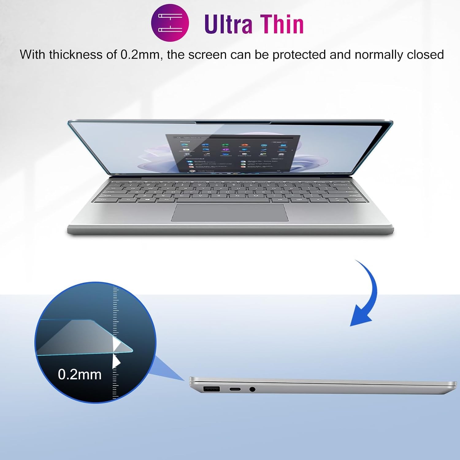 ProCase 12.4 Inch Anti-Spy Tempered Glass Privacy Screen Protector for Surface L