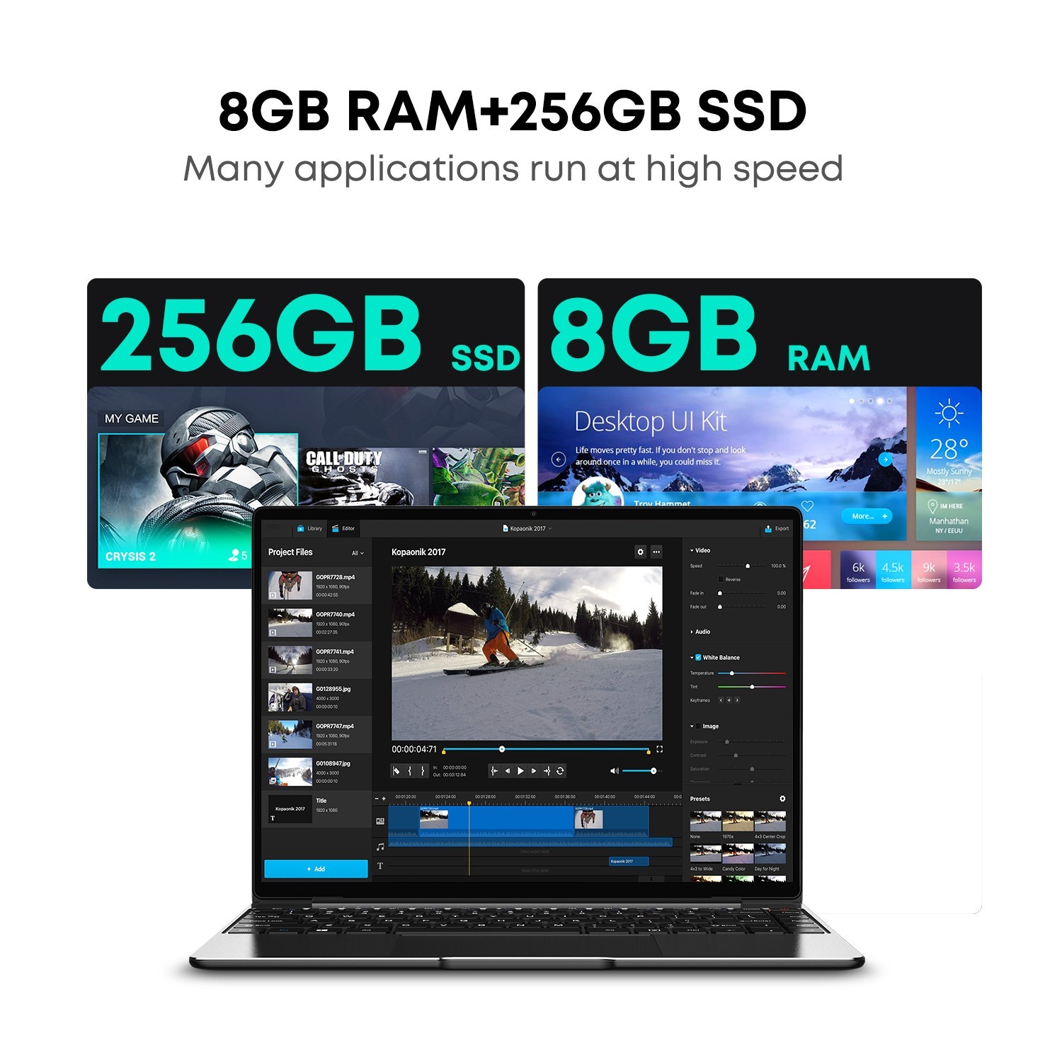 CHUWI Laptop LarkBook X TouchScreen 8GB RAM 256GB SSD Windows 11 Home PC