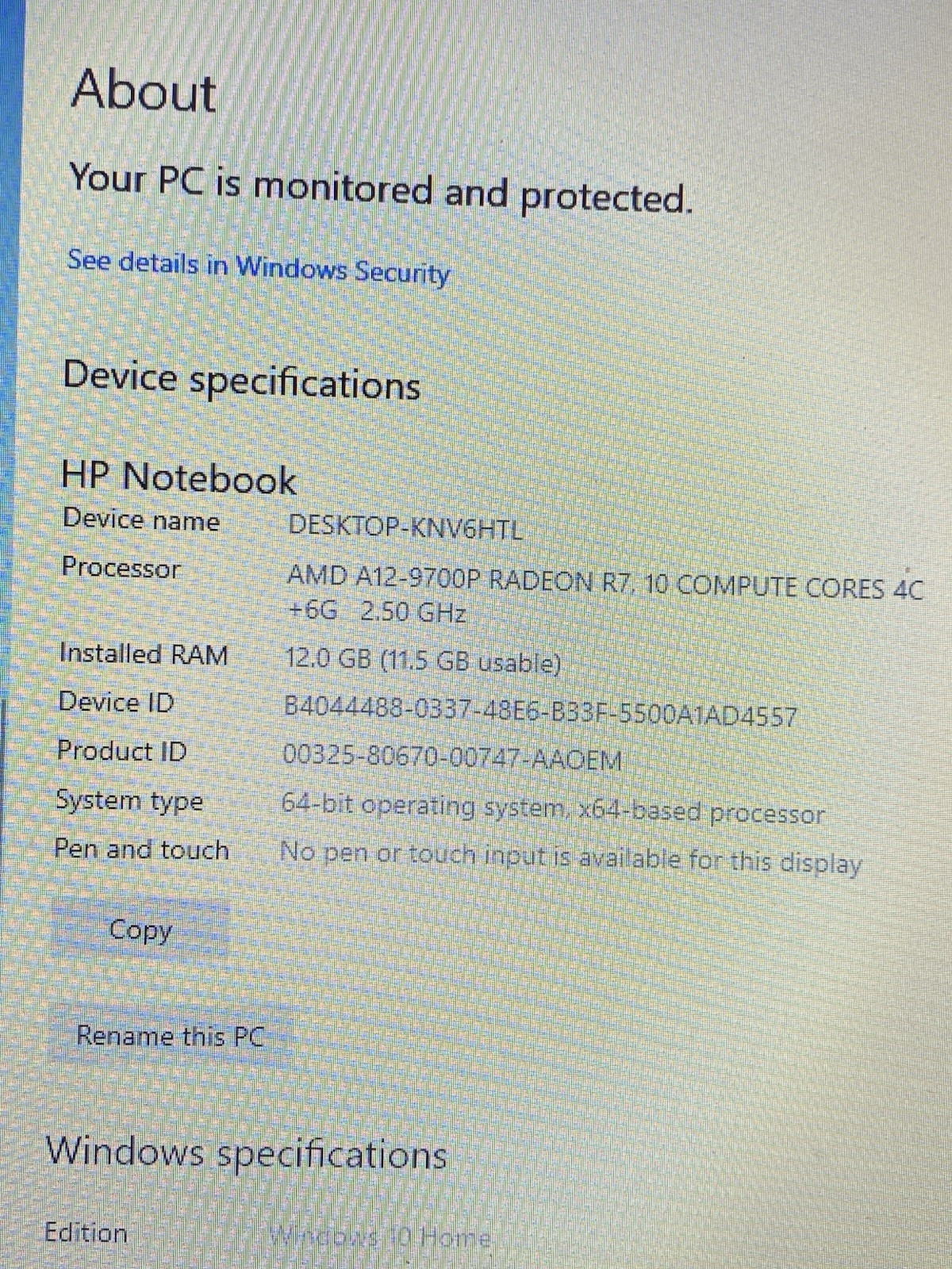 HP Laptop 15-ay015dx 12 GBs Ram Processor And A12 2 Tb Storage