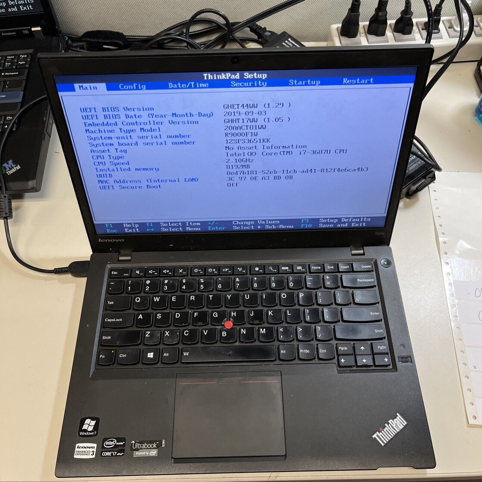 Lenovo T431S i7-3687u@2.1ghz 12GB/(1TB+512GB SSD),Charg,Batt,Wn10P,Offce2019P