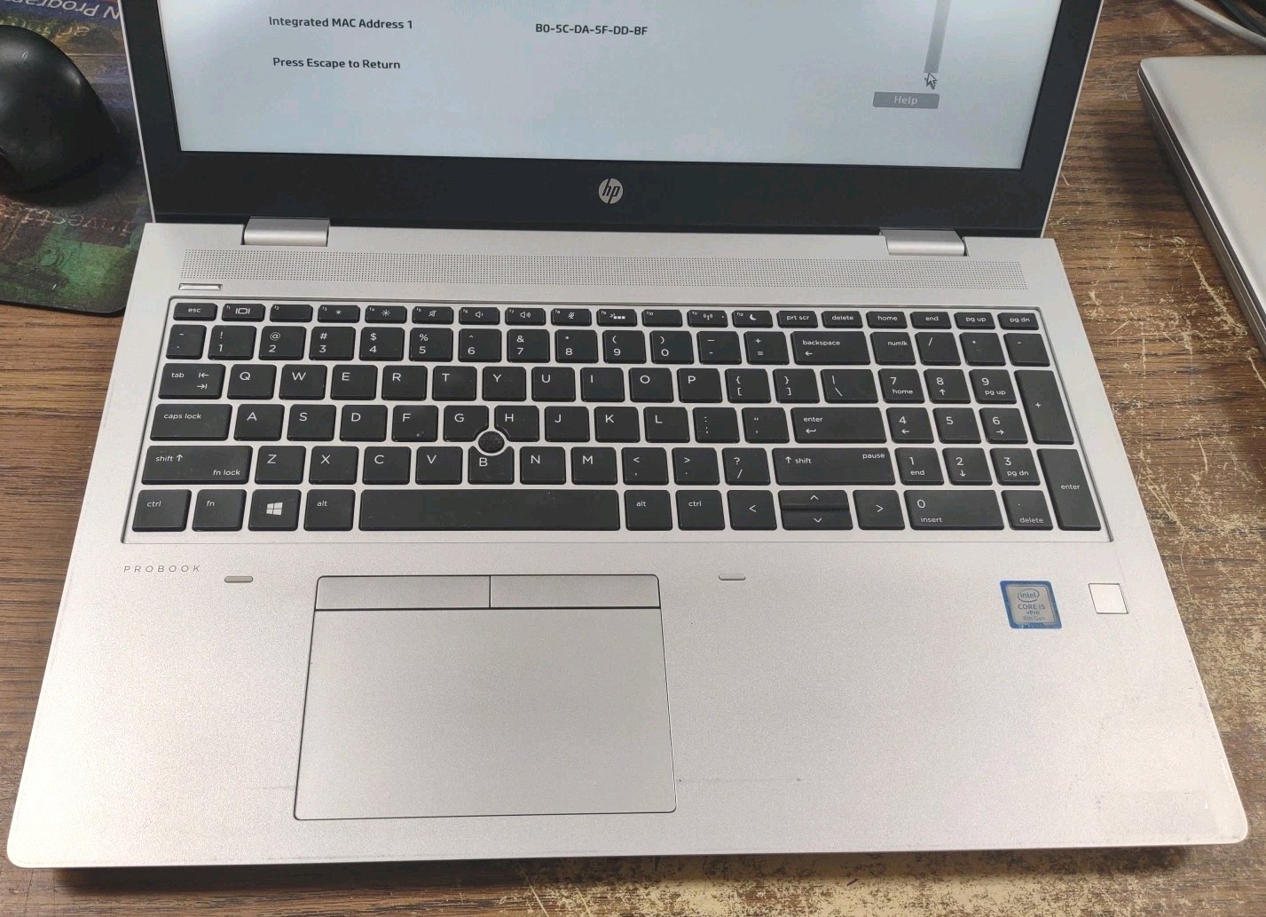 HP ProBook 650 G5 15.6″ W/ Intel i5-8365U @ 1.6GHz, 8GB, 256GB.