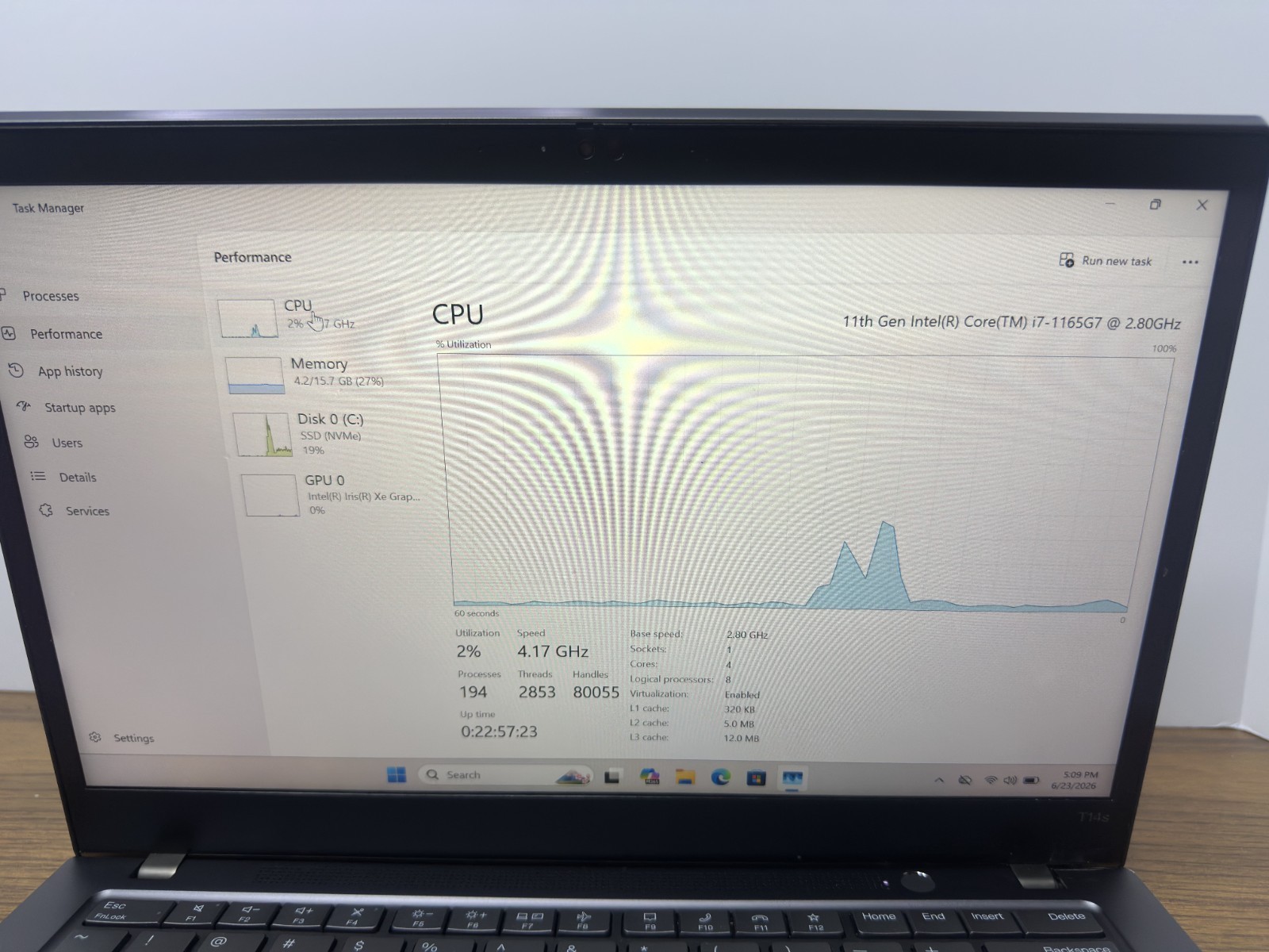 Lenovo ThinkPad T14s Gen 2i | i7-1165G7 | 2.8GHz | 128GB SSD | 16GB | *READ*