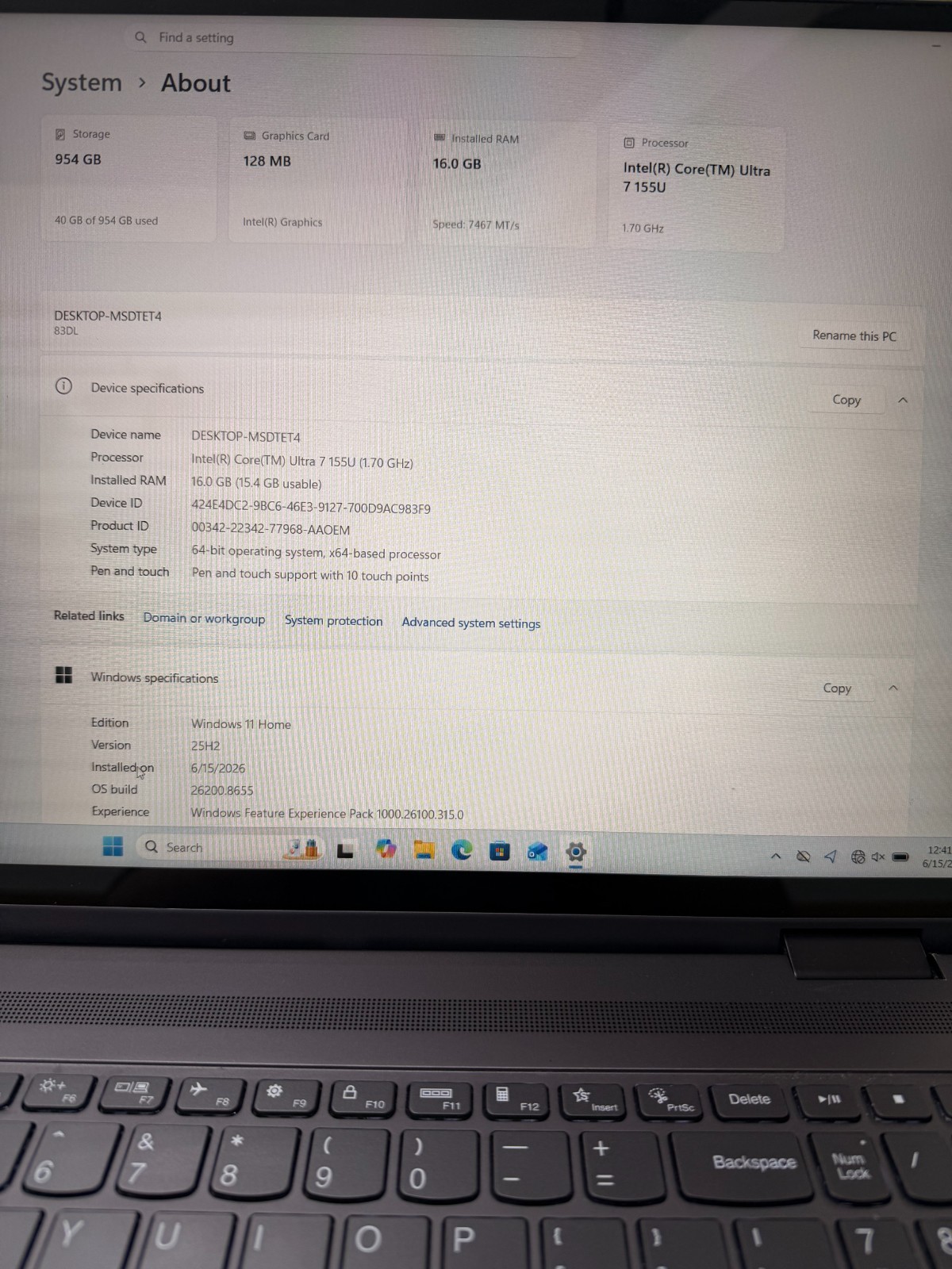Lenovo Yoga 7 2 in 1 16IML9 Intel Core Ultra 7 16Gb Ram 1Tb Ssd No Power Supply