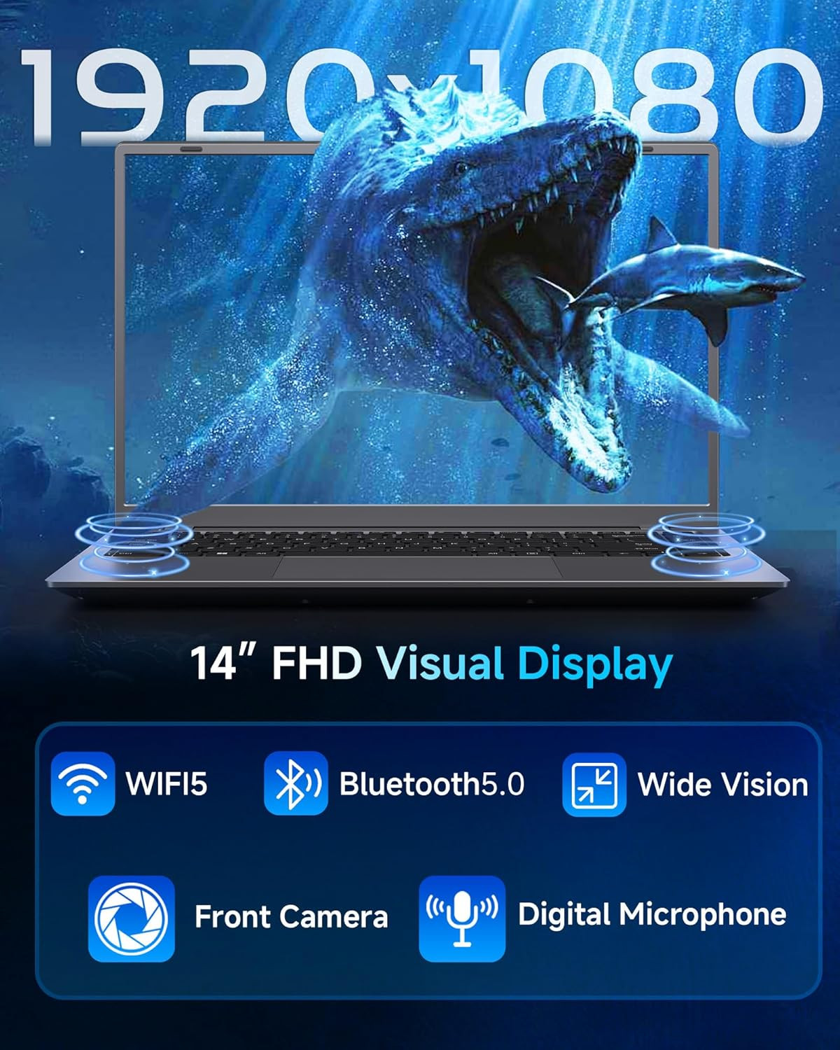 Laptop Computer 16GB RAM 512GB SSD, 14 Inch FHD IPS Display, Portable Laptop for