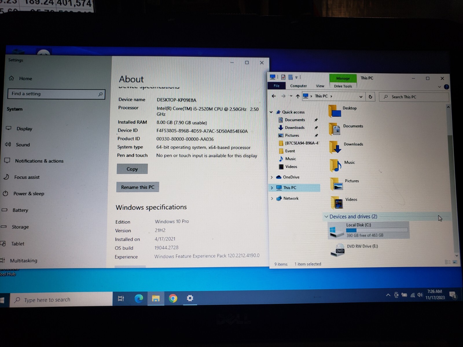 Dell Inspiron 5520 15.6″ Intel Core i5-2520M 8GBRAM 500GBHDD WEBCAM HDMI DVD-RW