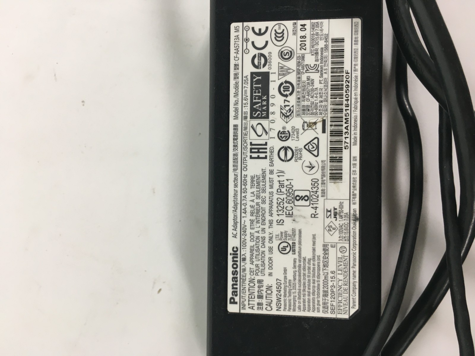 Panasonic Toughbook CF-33 i5-7300U 2.60GHz 256GB SSD 16GB FAIR BATT LOCKED w/ AC