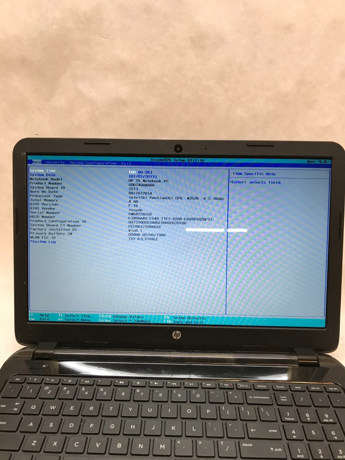 HP 15-r029wm 15″ Laptop Intel Pentium N3520 2.16GHz 4GB RAM NO HDD/OS AS IS – DW