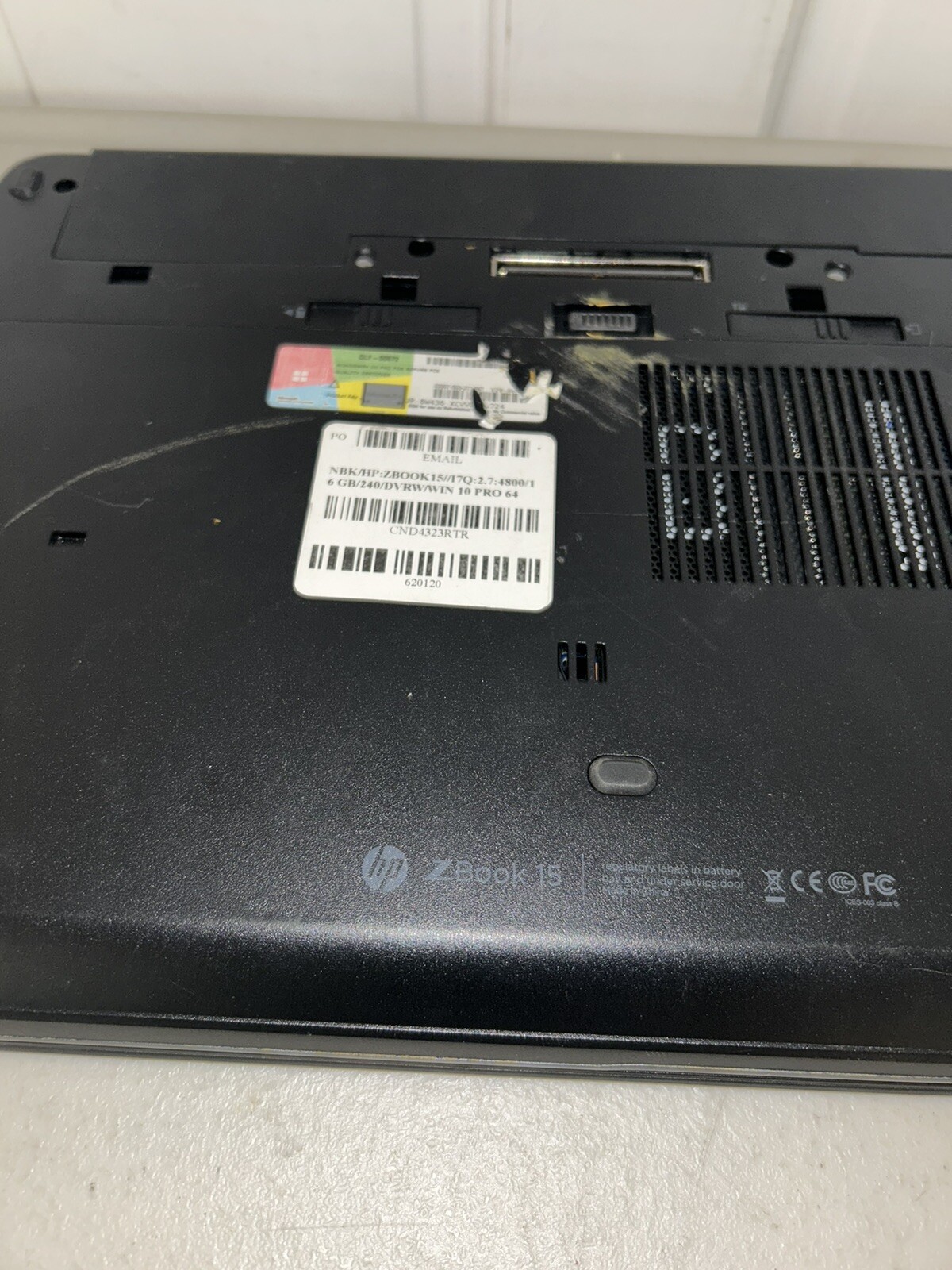 HP ZBook 15, HP Laptop, Windows 10 Pro, HP ZBook 15, 17Q:2.7:4800, READ PARTS