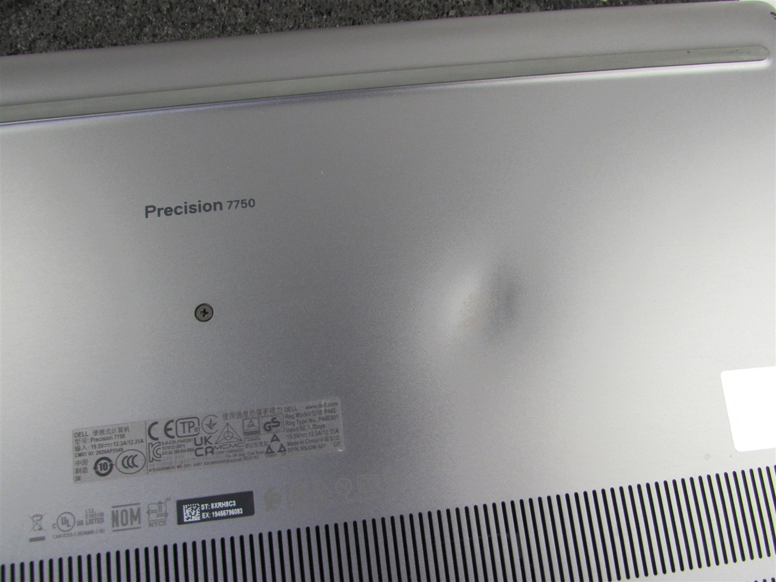 DELL PRECISION 7750 FHD CORE I7-10850H 1TB 32GB RAM RTX 4000 WIN 11 PRO NO BATT