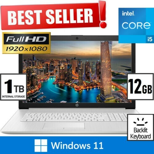 12GB Powerful HP Laptop 17.3″ FHD Intel Core i5-1135G 4.20GHz 1TB HD Windows 11