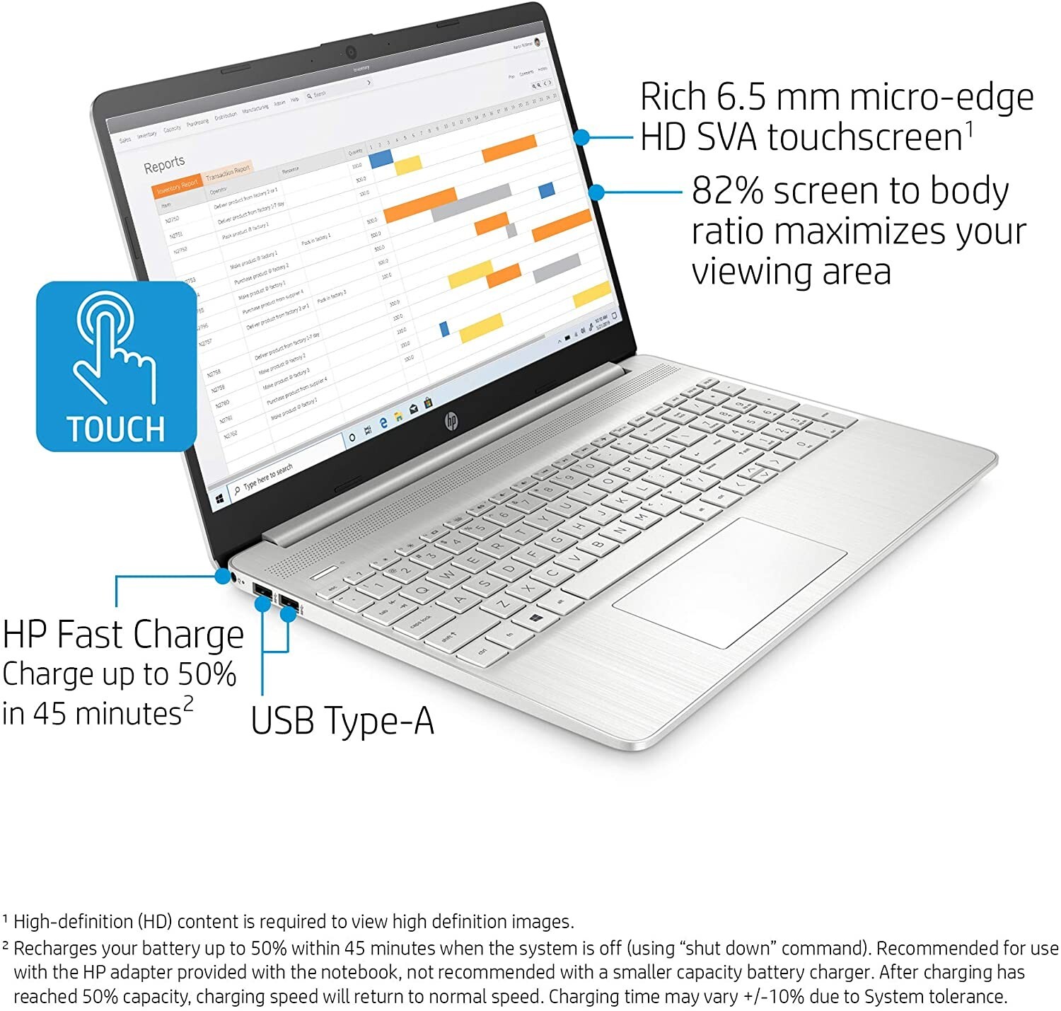 HP 15″ Touchscreen Laptop, AMD Ryzen 3 3250U, 8 GB RAM, 256 GB SSD, Win 10