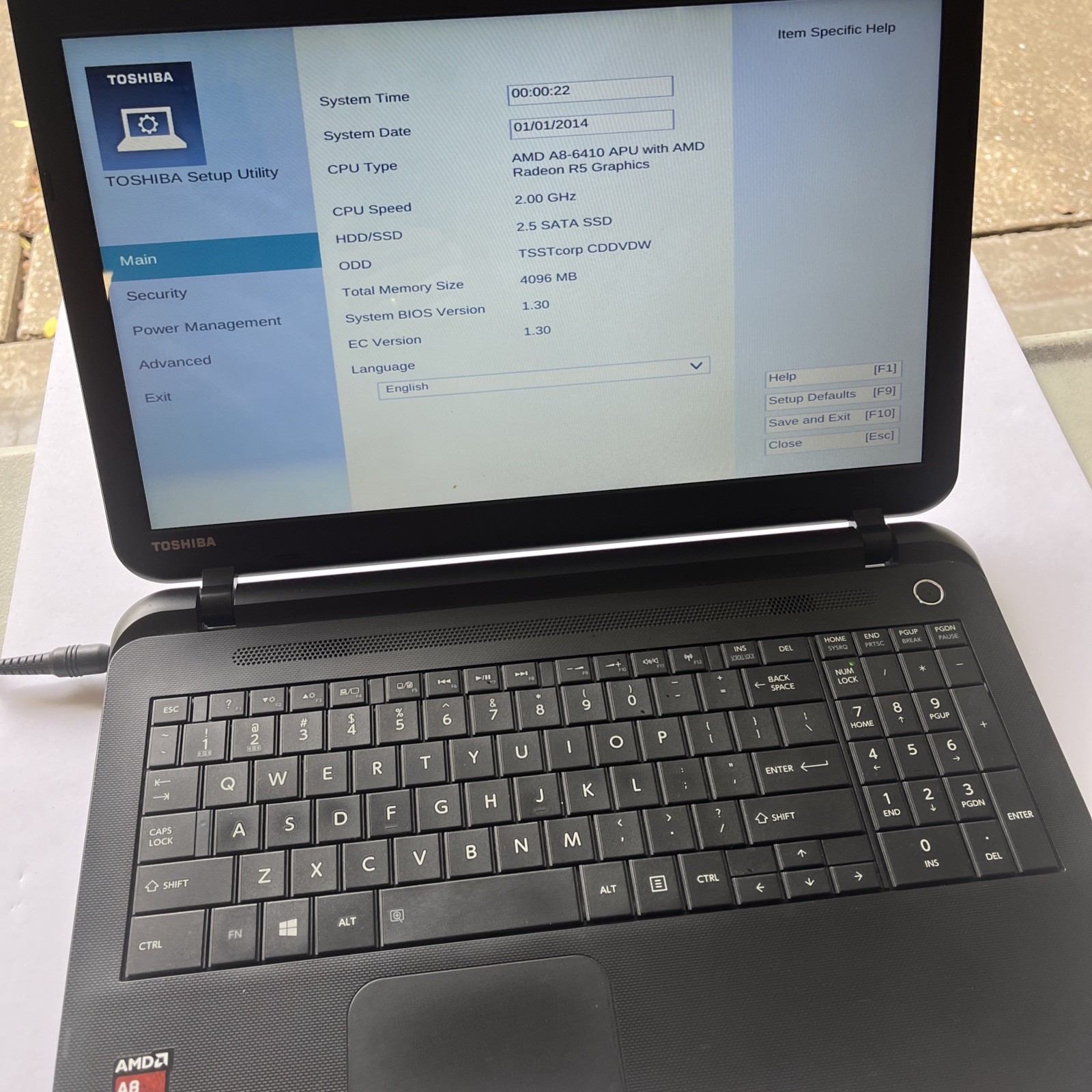 TOSHIBA SATELLITE C55D B5102 Includes Power Supply. Powers On.