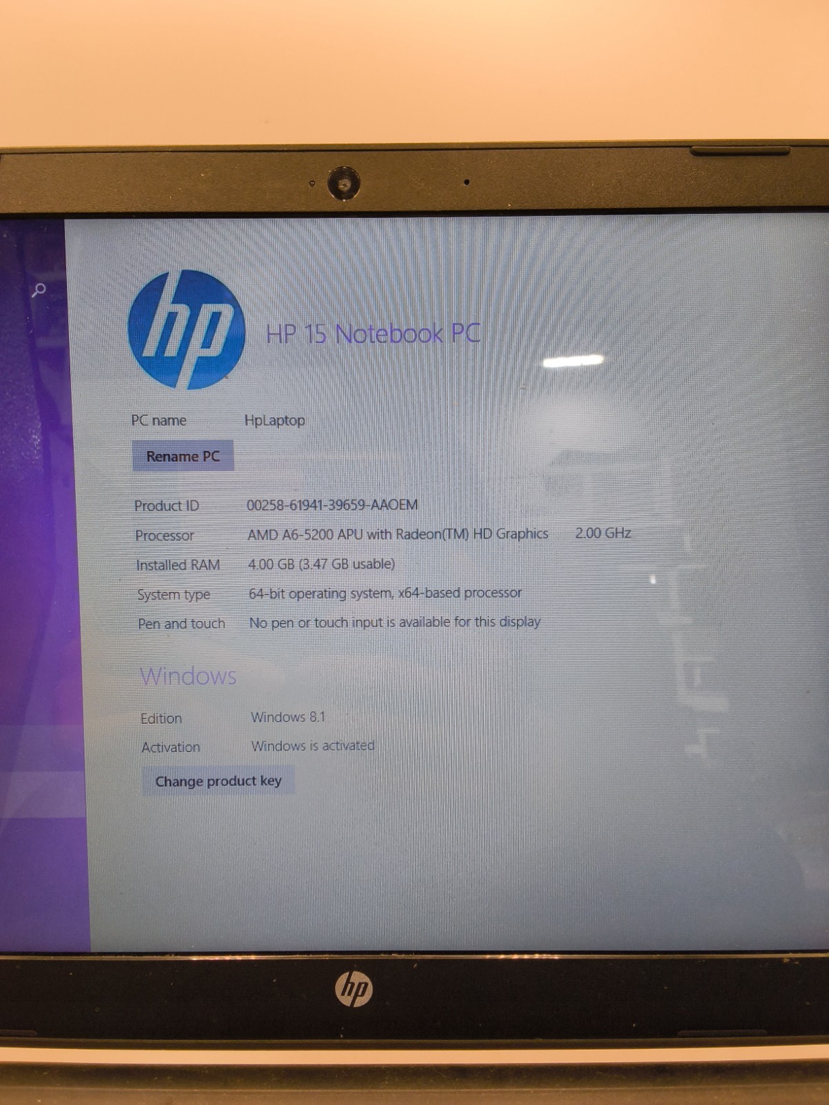 HP 15 Notebook PC | AMD A6-5200 Radeon HD Graphics | 4 GB Ram | 440 GB See Desc!