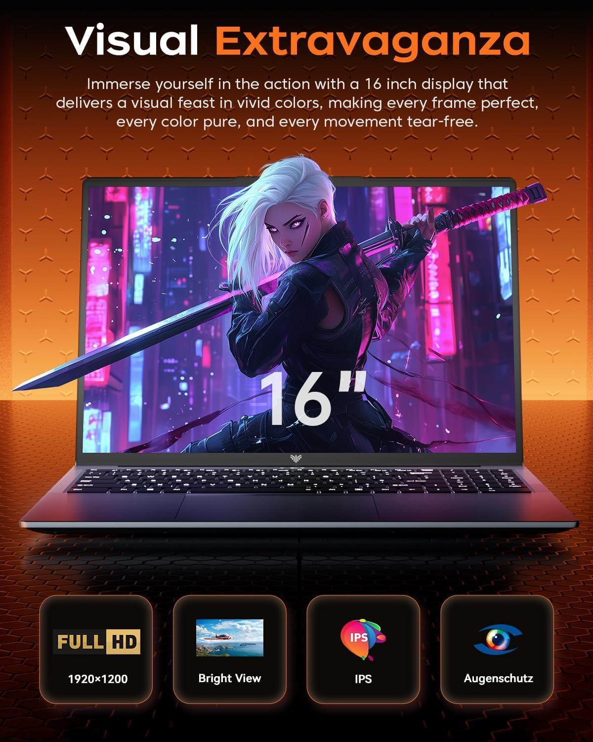 2026 New Light Gaming Laptop, 16.0Inch Laptop Computer with AMD Ryzen 7 7730U(8C