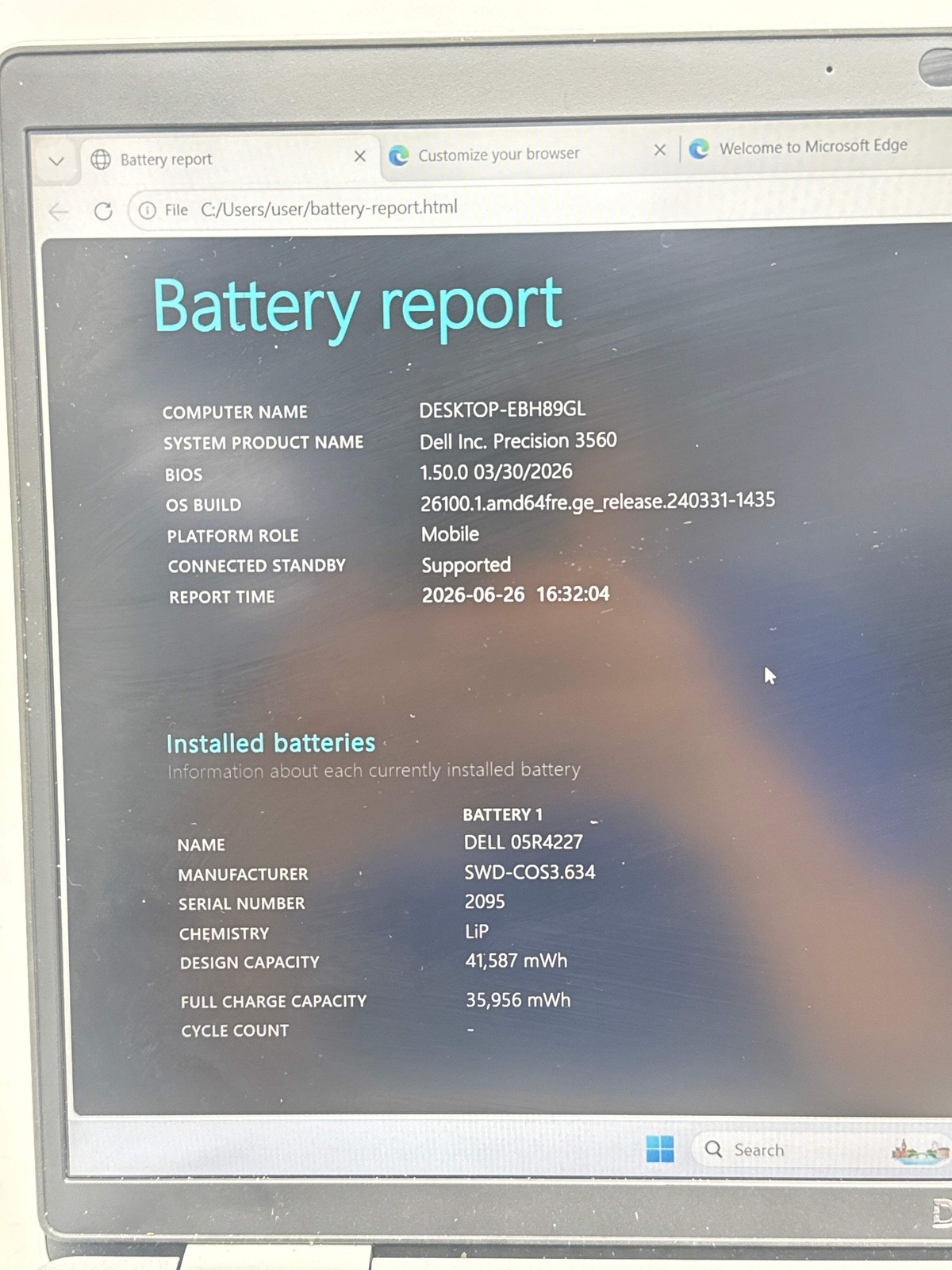Dell Precision 3560 15.6″ Core i5 11th Gen 16GB 512GB SSD Grey Used