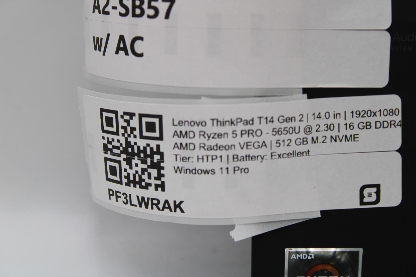 Lenovo ThinkPad T14 Gen 2 _ Ryzen 5-5650U @ 2.3 _ 16GB RAM _ 512GB SSD _ W11P